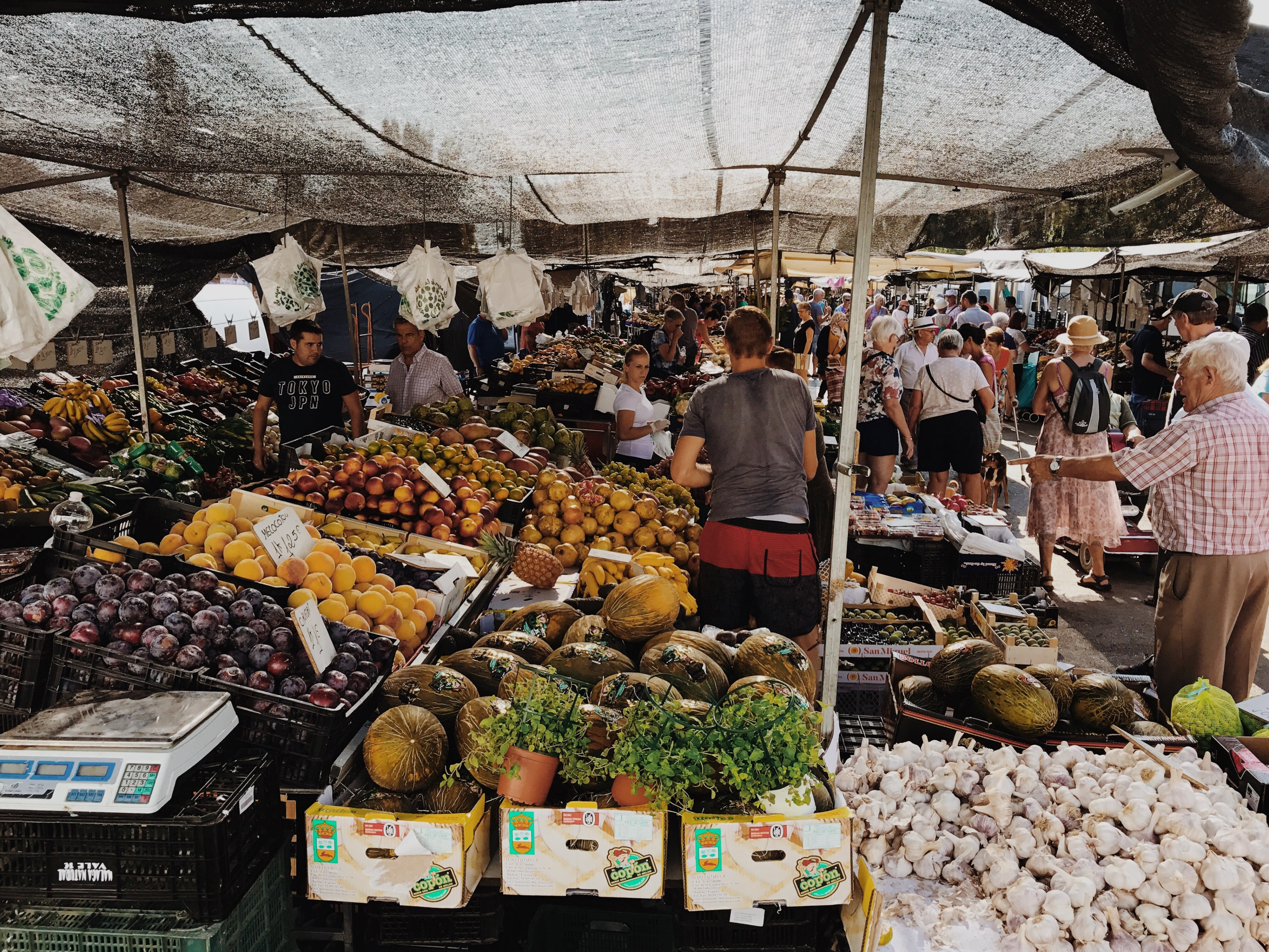 market fruit vegetable and stall 4k, HD Wallpaper