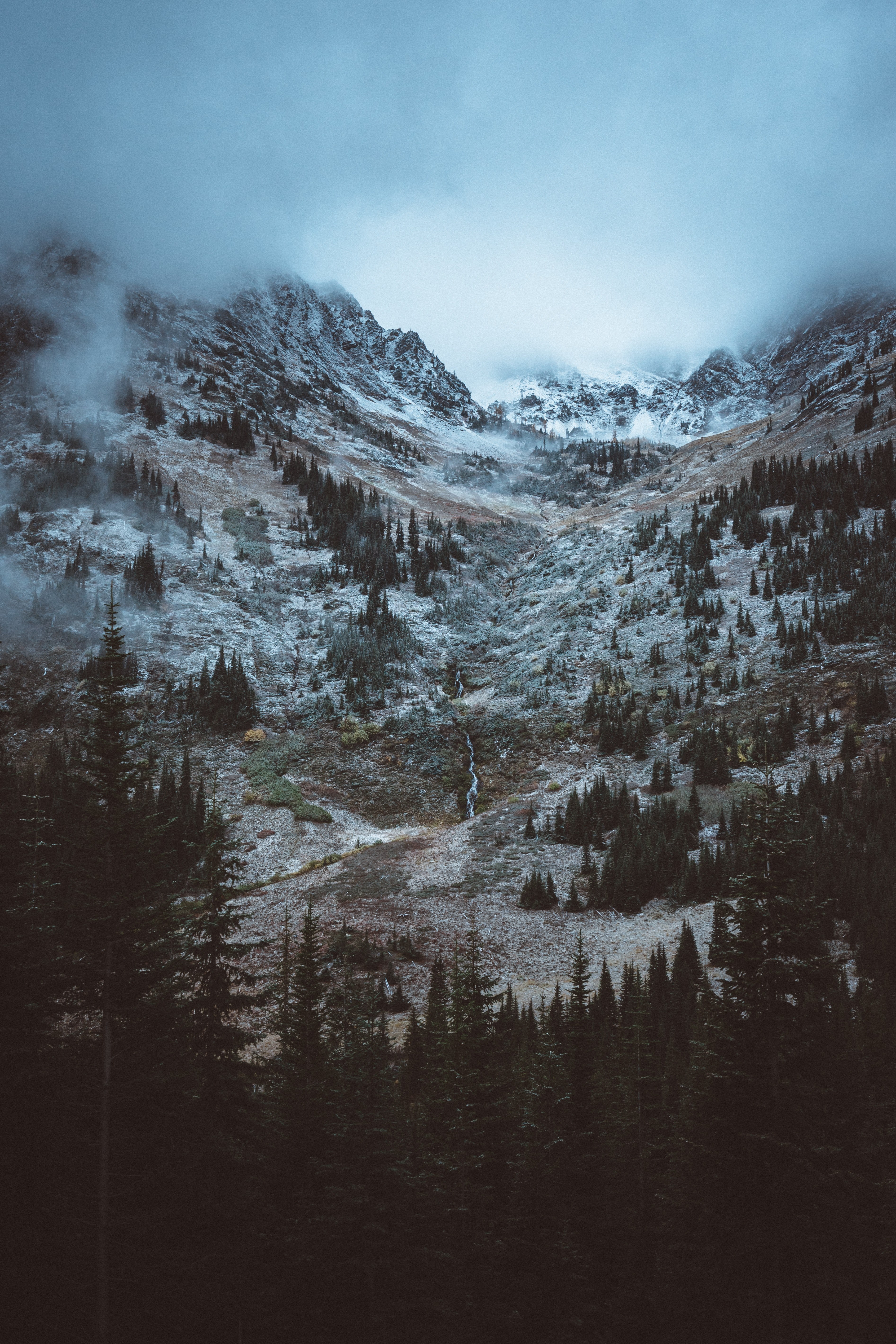 snowy winter mountain scene in north cascades national park, glorious north cascades 4k, Phone HD Wallpaper