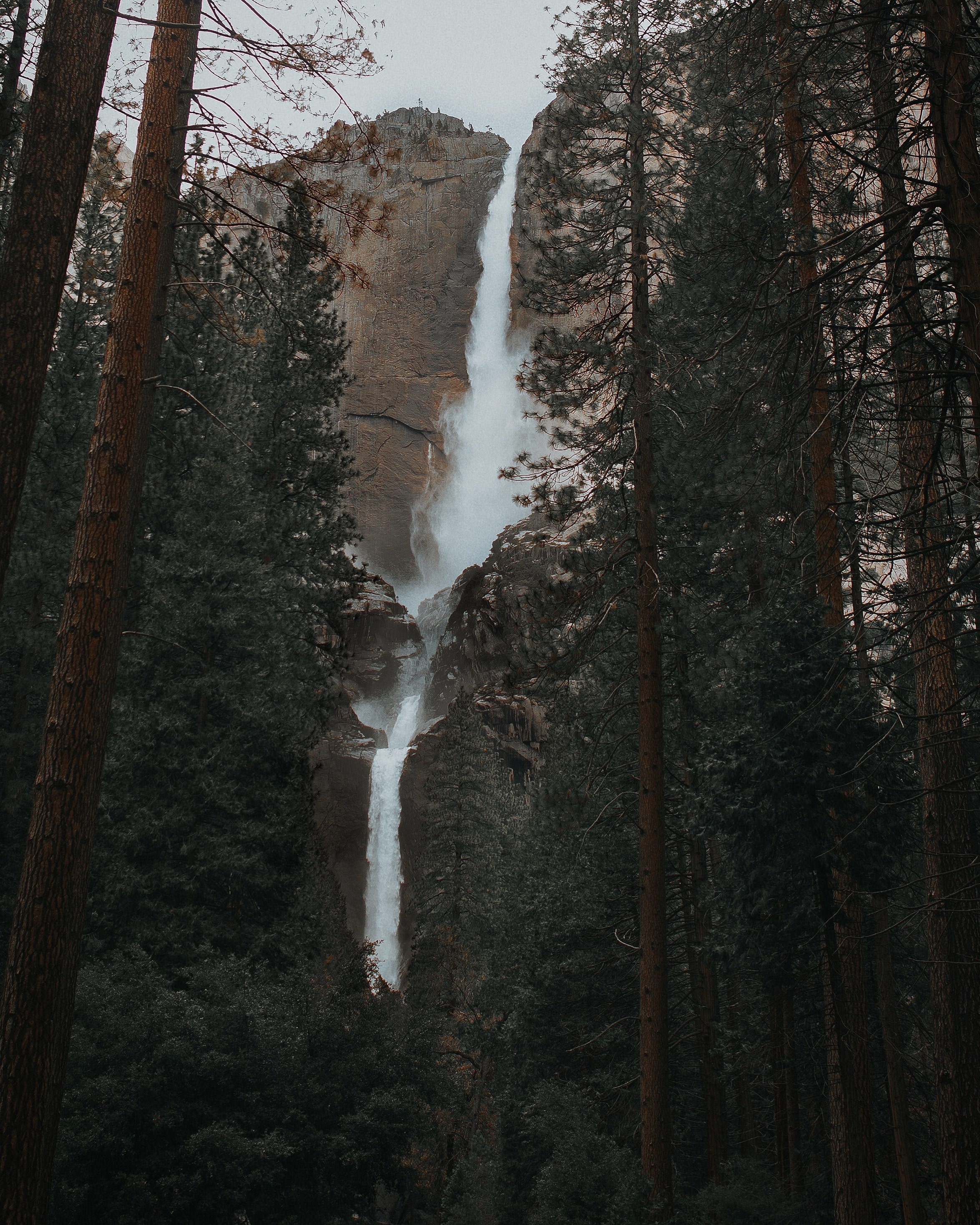 waterfall cliff mountain and water hd, 4k, Phone HD Wallpaper