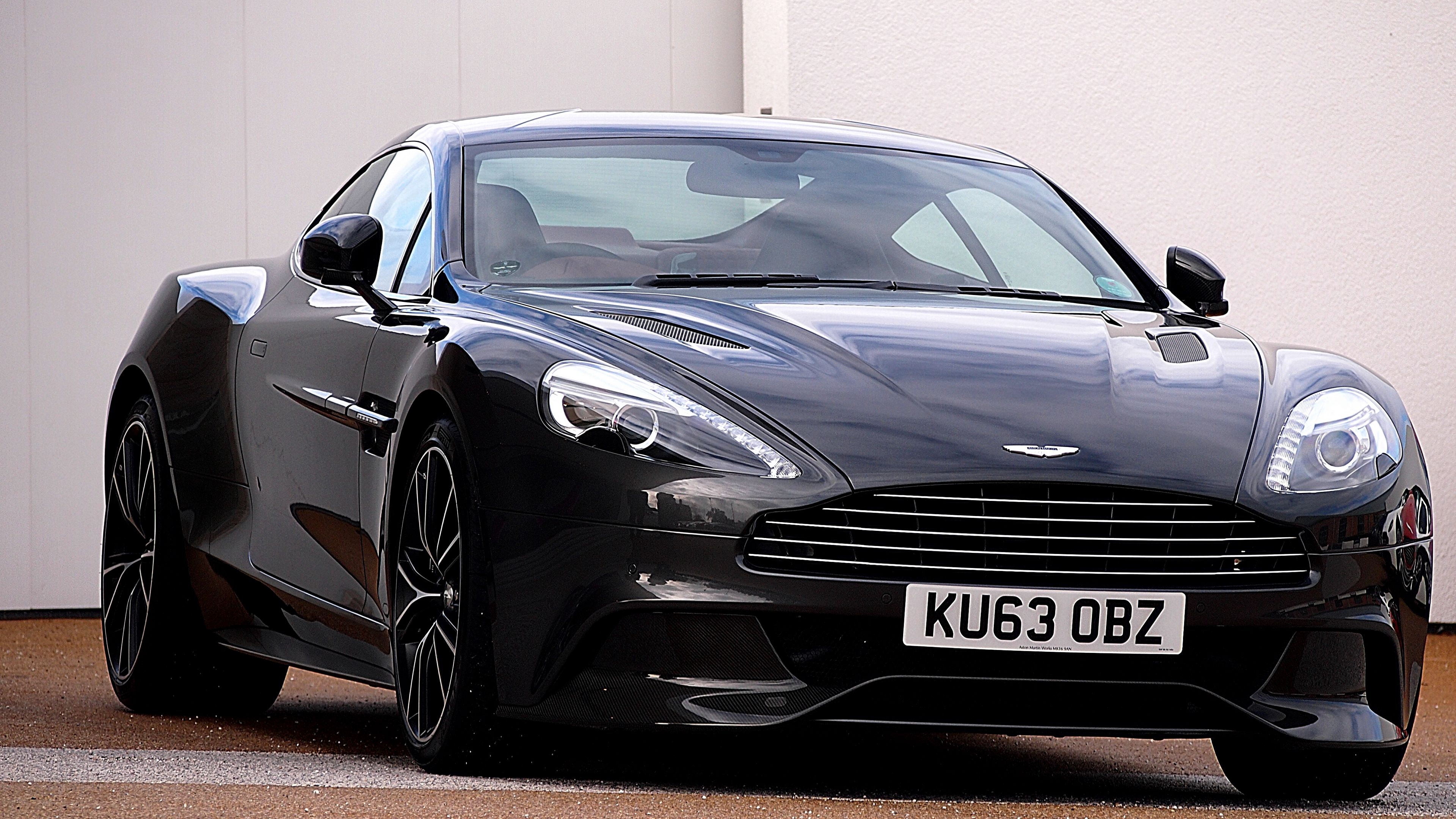 aston martin, tuning, black, front view, 4k, HD Wallpaper