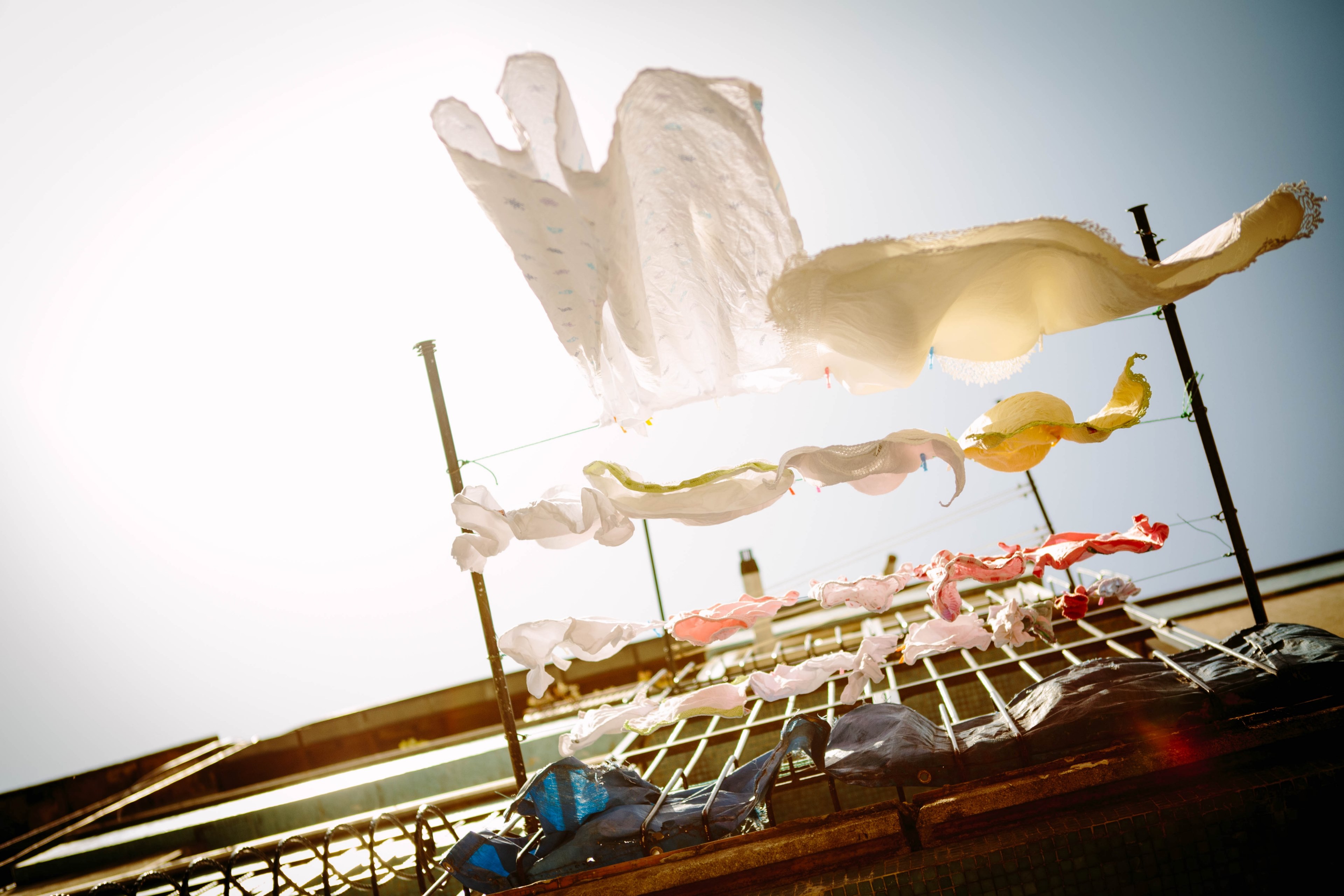laundry wind clothing and dry 4k, HD Wallpaper