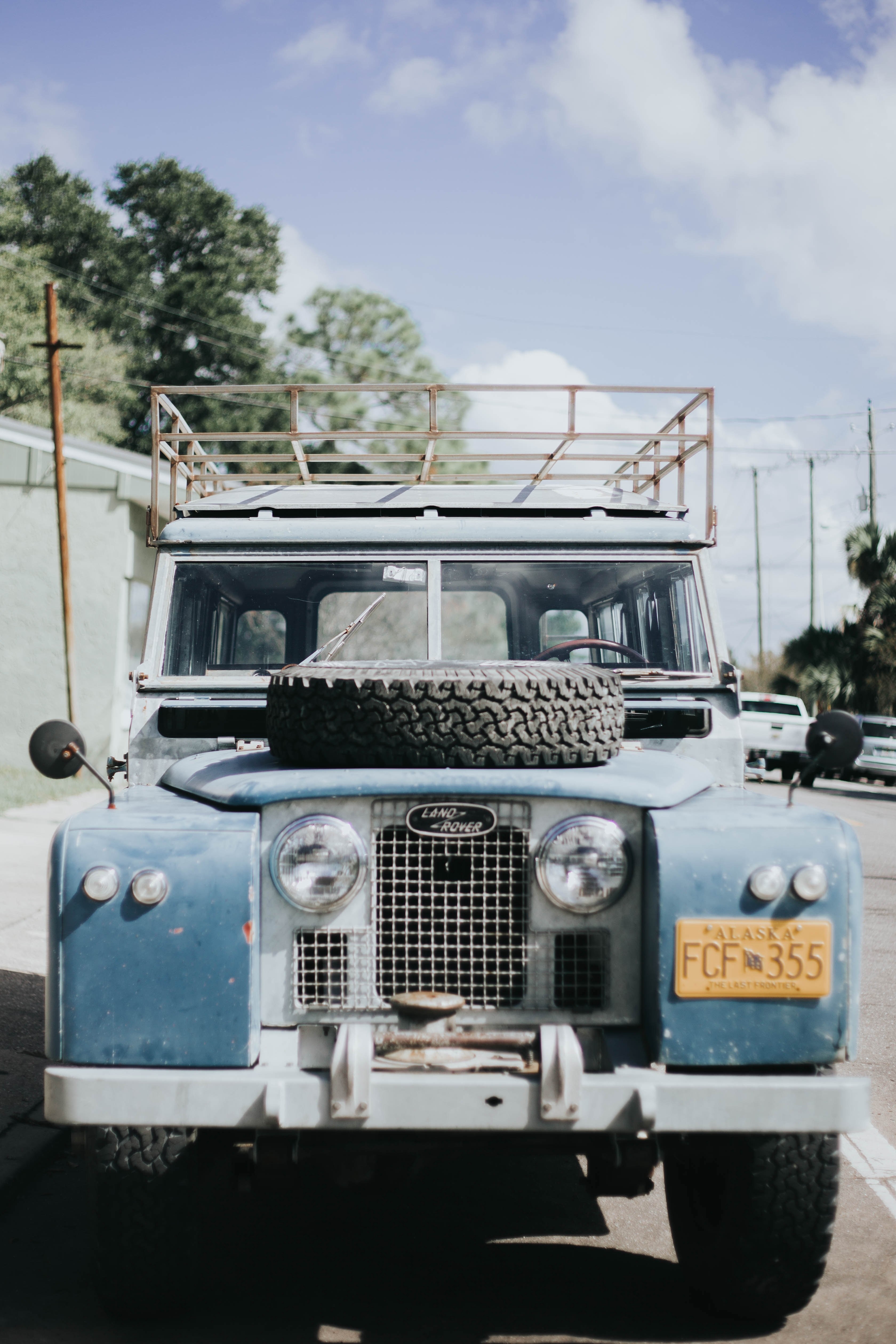 car retro blue and truck hd, 4k, Phone HD Wallpaper