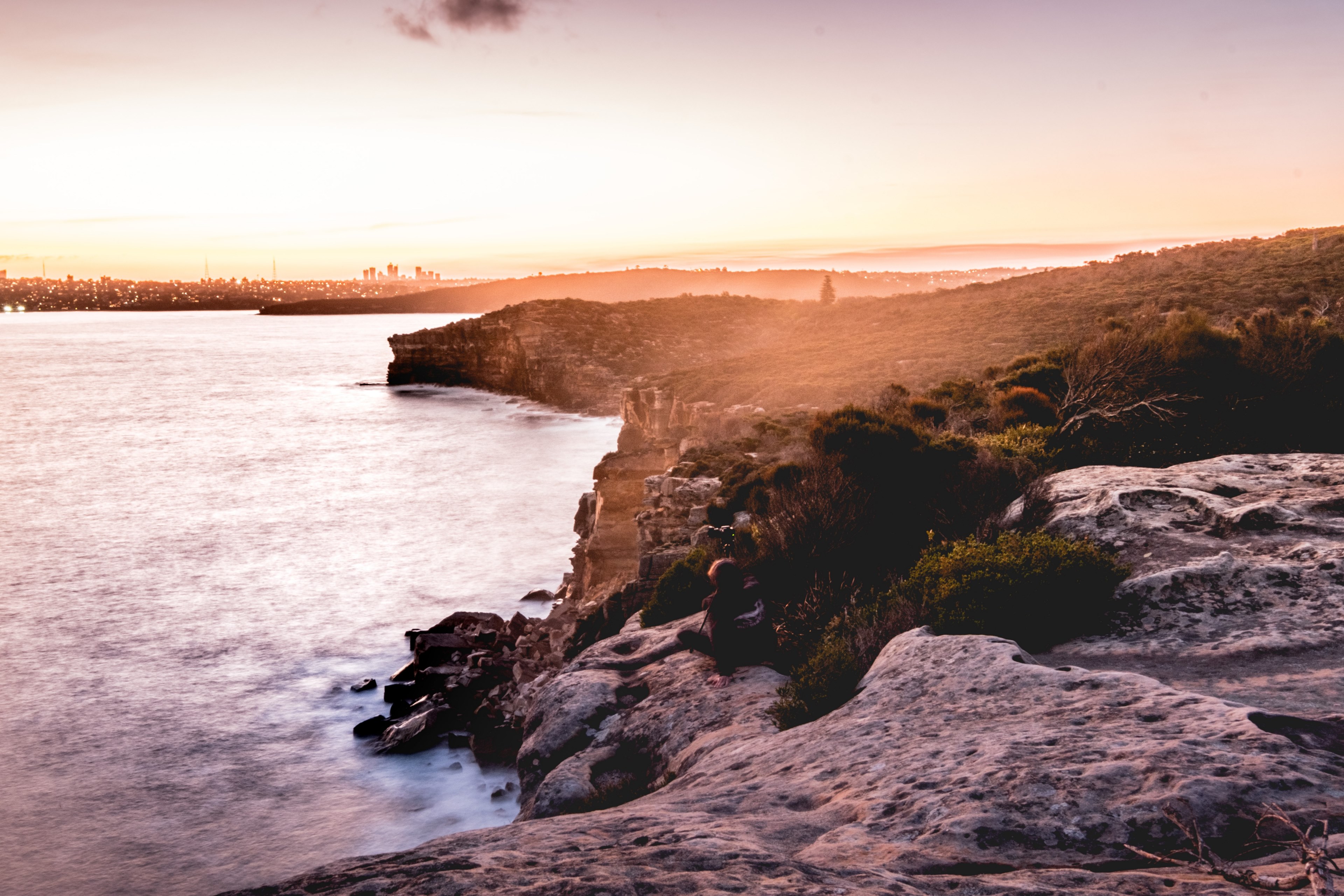 where land meets water, _burning coast 4k, HD Wallpaper