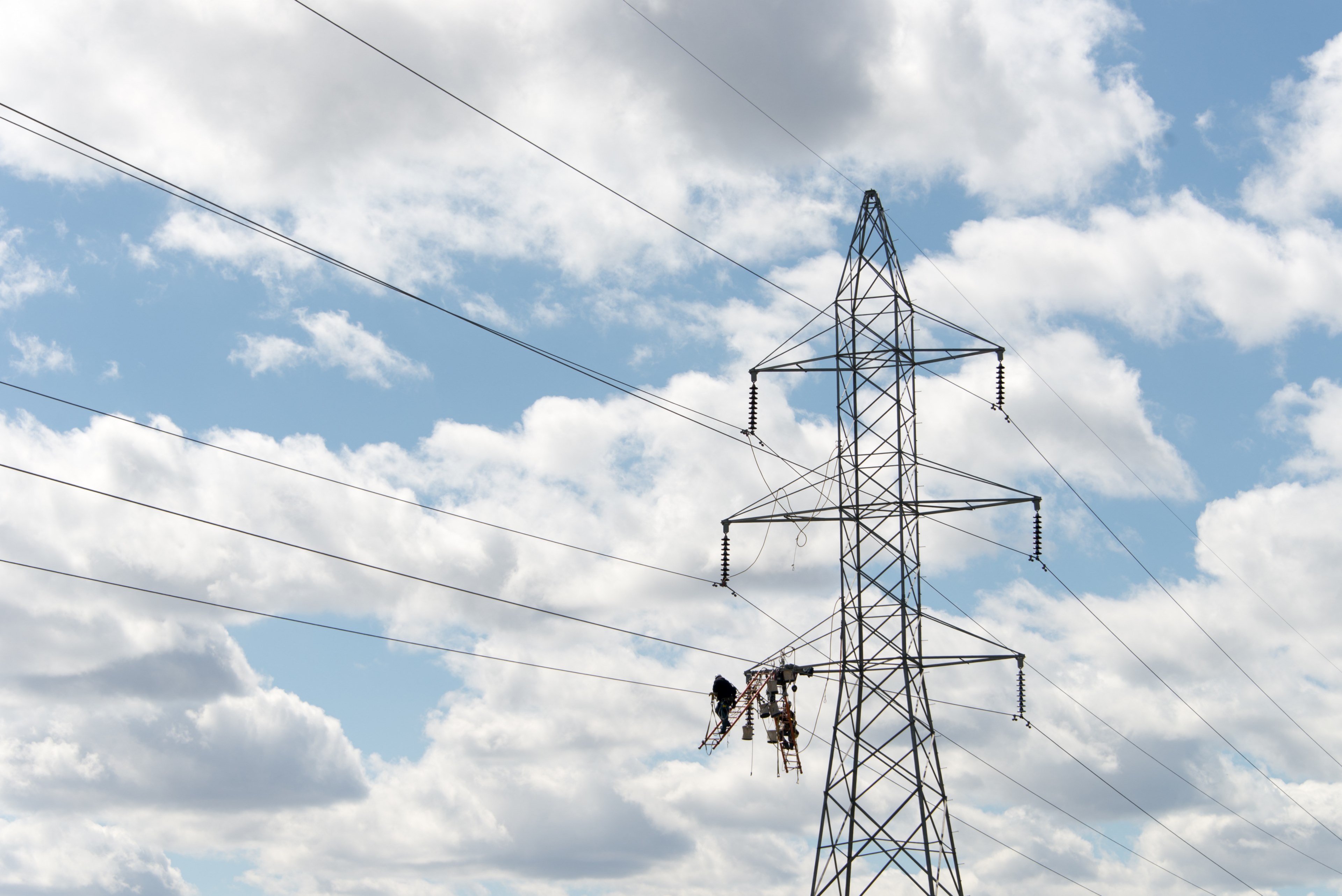 public power pylon wite and electricity 4k, HD Wallpaper