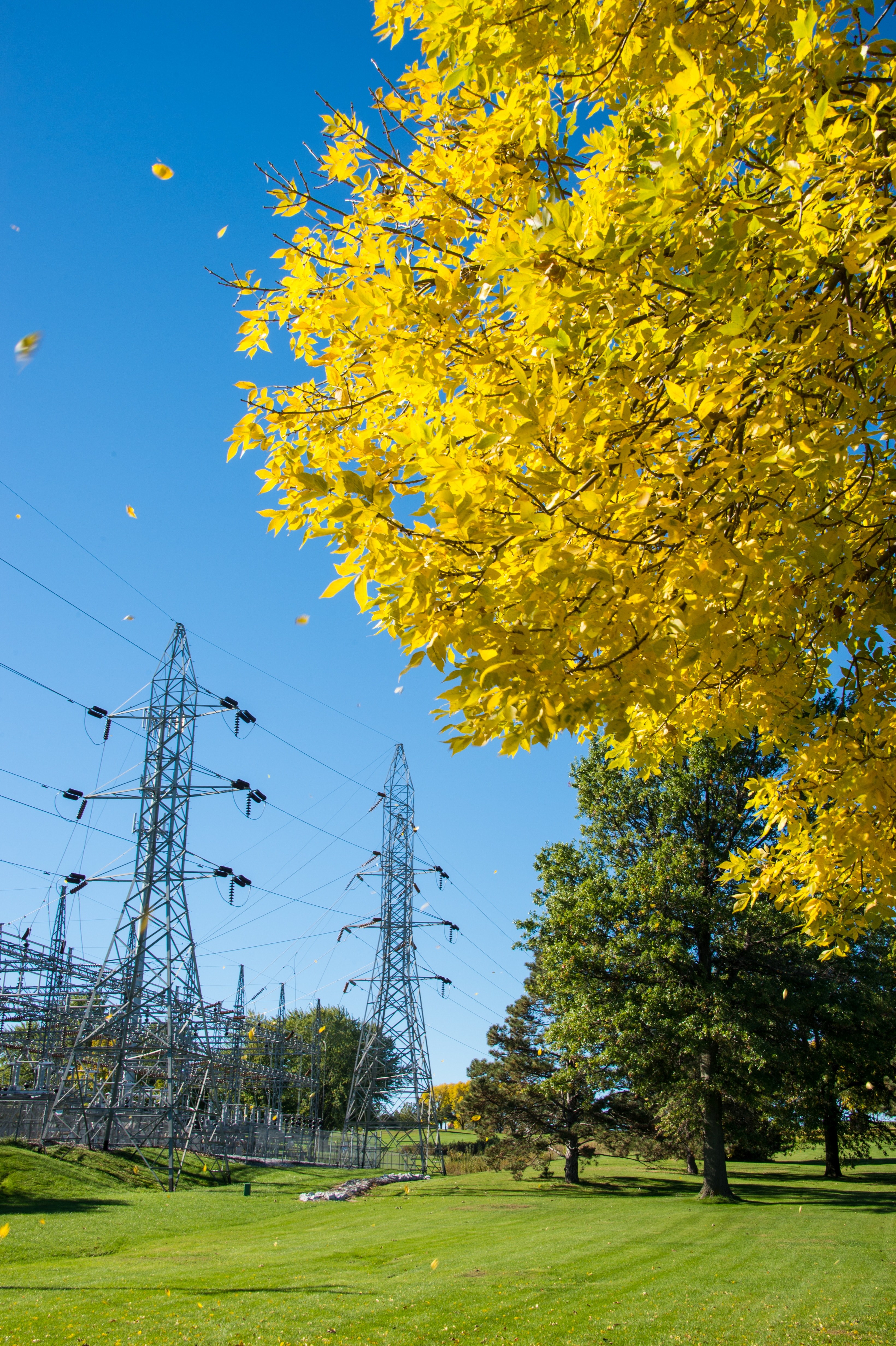 public power pylon energy and powerline hd, 4k, Phone HD Wallpaper