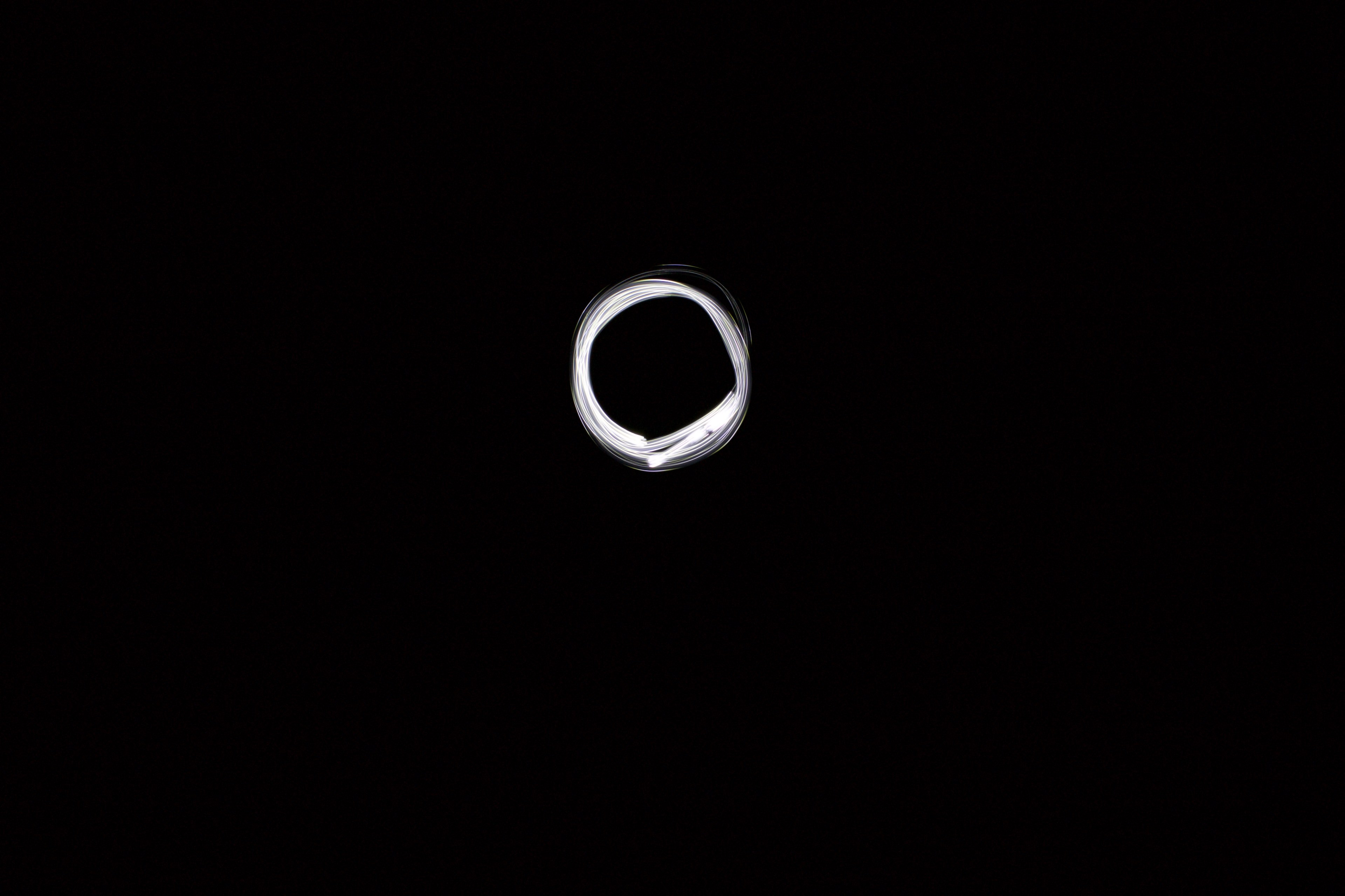 spiral of white light in black background, white light spiral 4k, HD Wallpaper