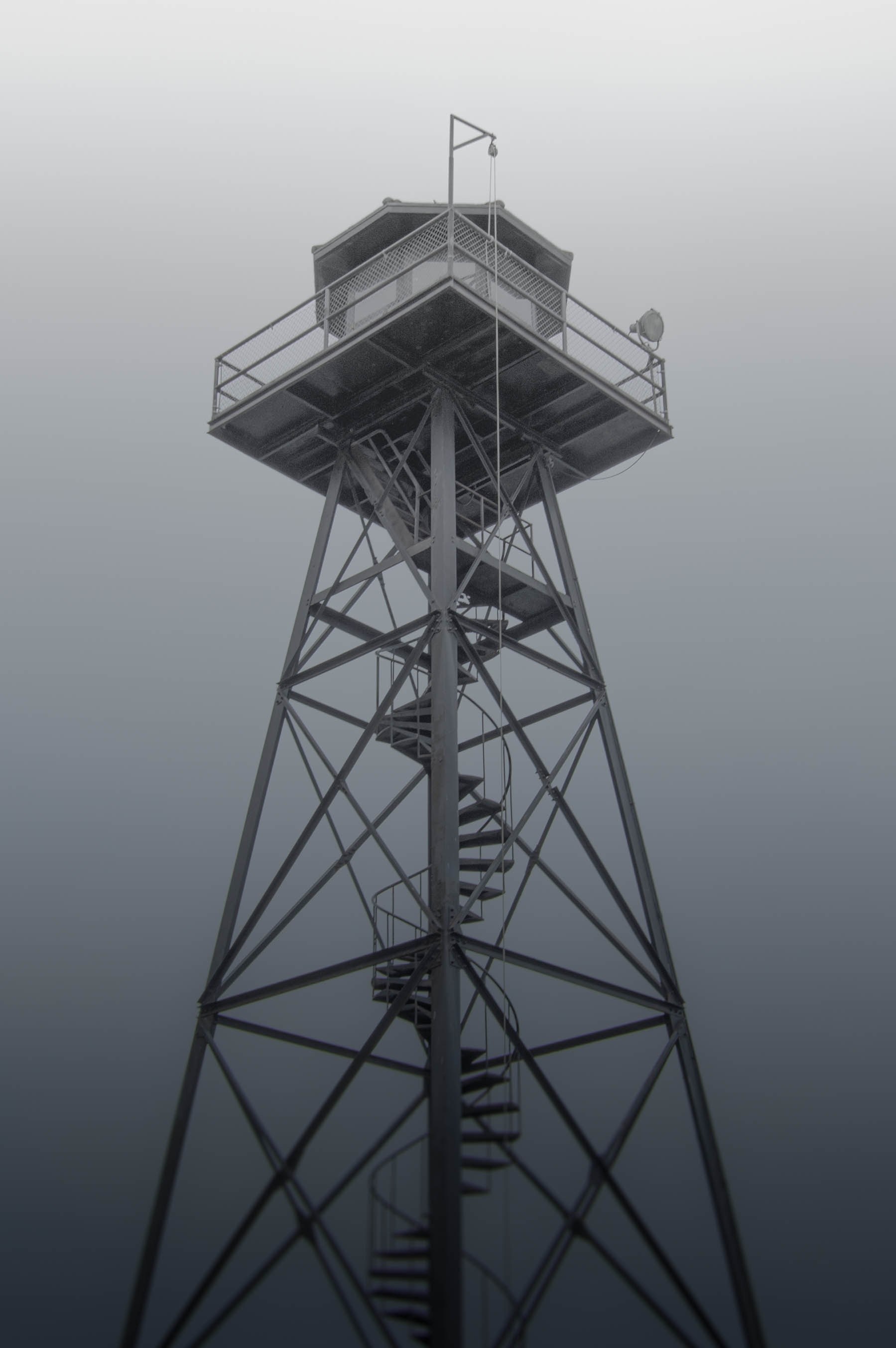 tower foggy structure and sky hd, 4k, Phone HD Wallpaper
