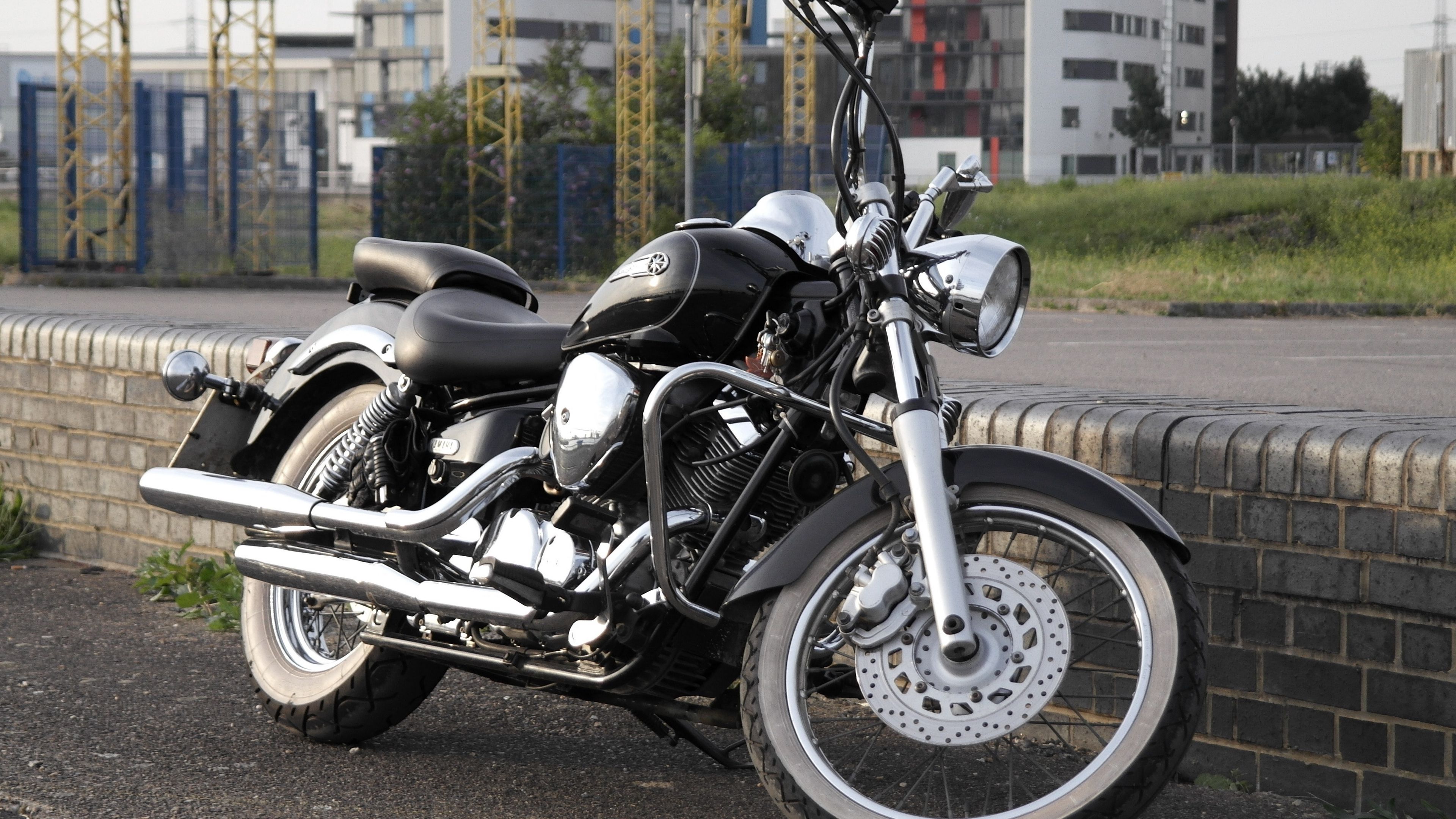 drag star, yamaha, xvs, motorcycle, street, 4k, HD Wallpaper