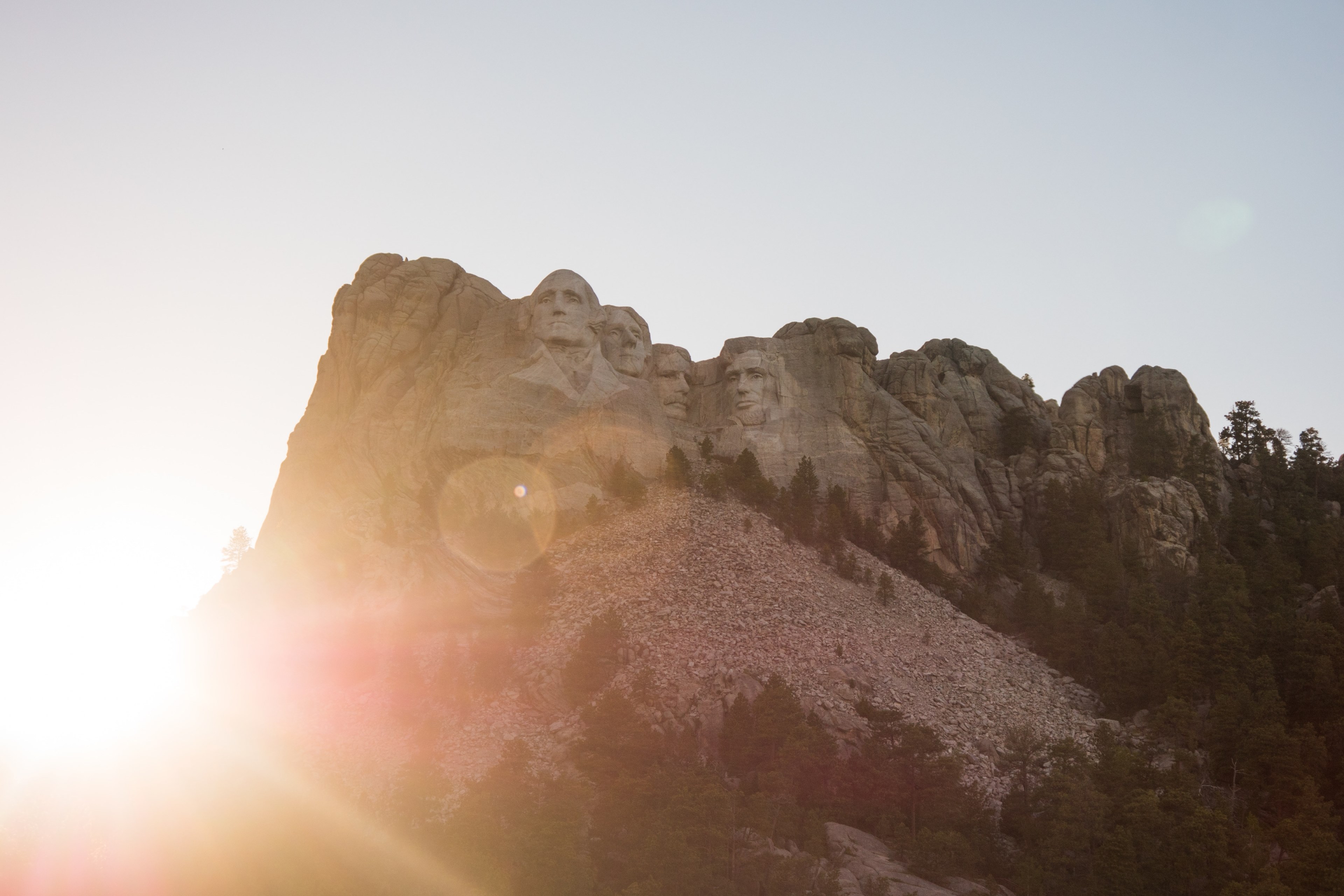 mountain sun rock and president 4k, HD Wallpaper