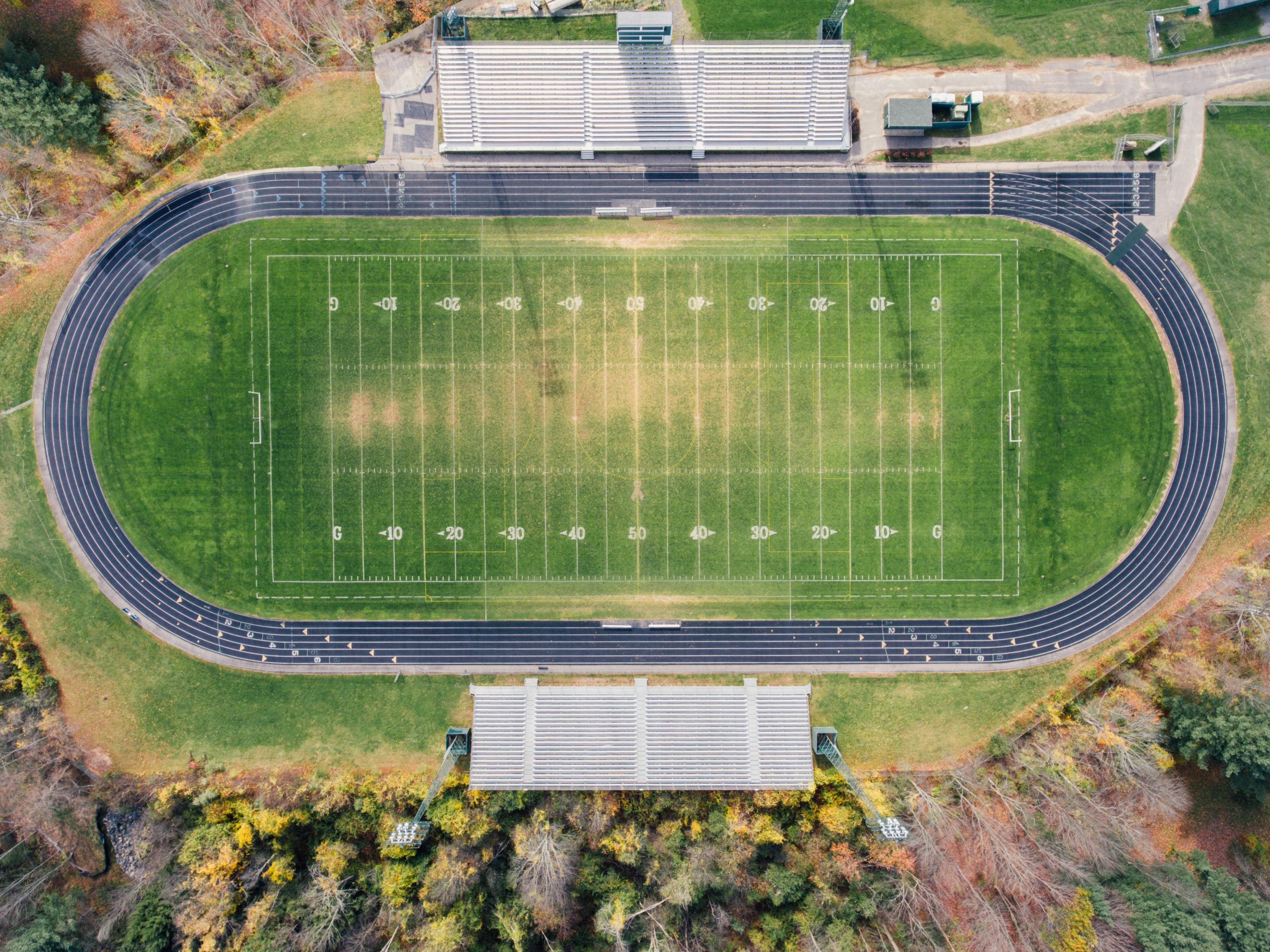 football pitch stadium and track 4k, HD Wallpaper
