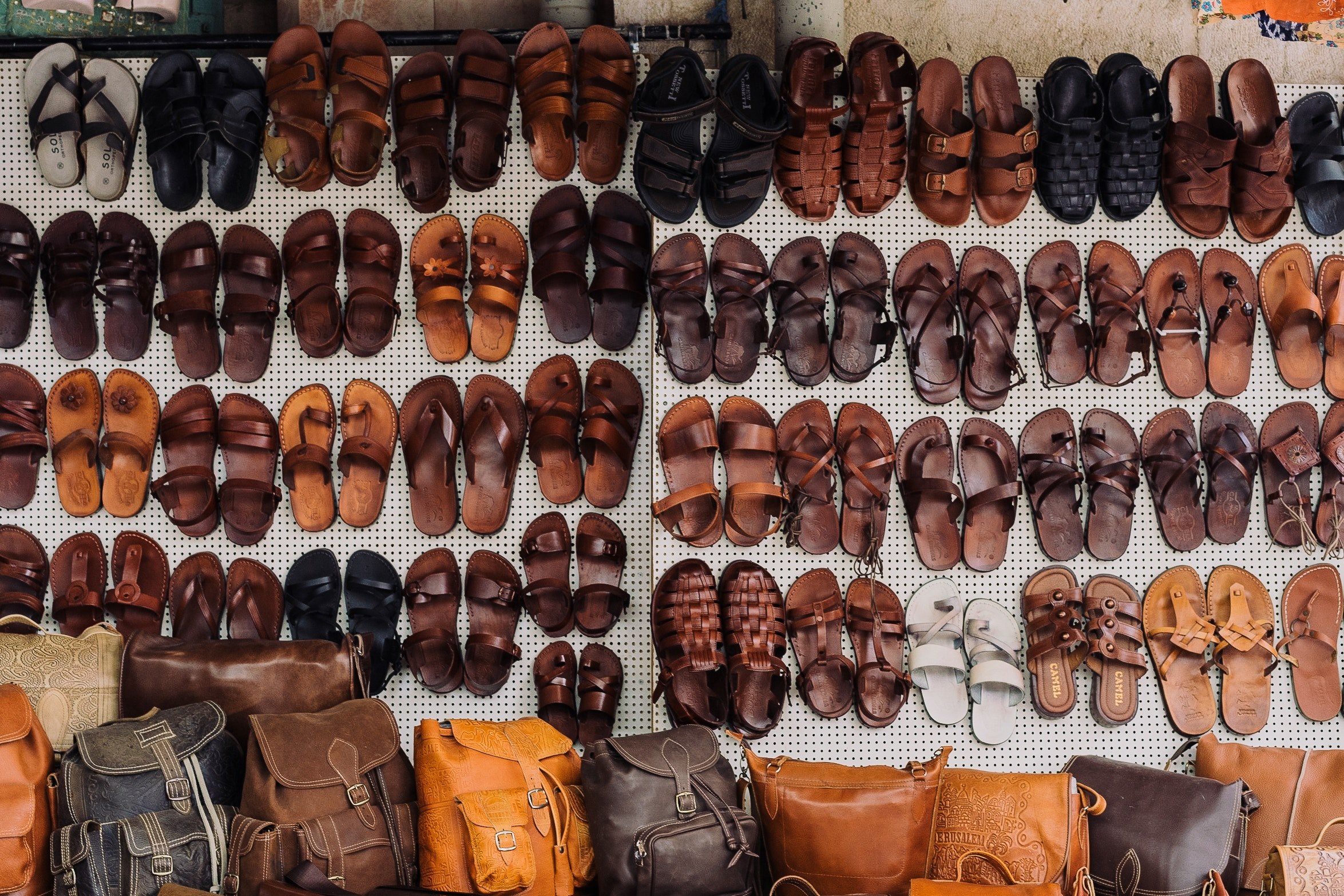 shoe bag leather goods and sandal 4k, HD Wallpaper