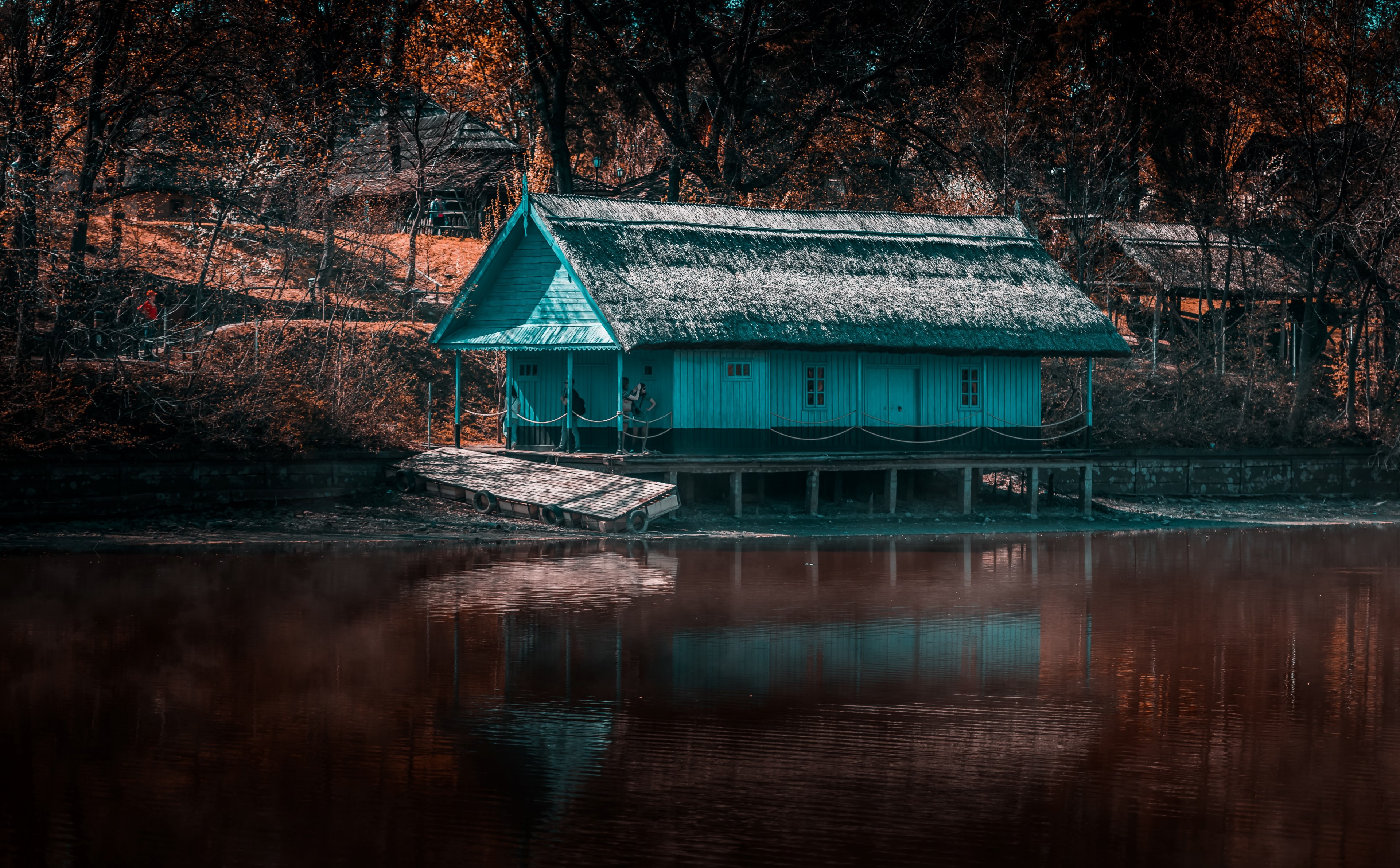chalet cabin building and wooden 4k, HD Wallpaper
