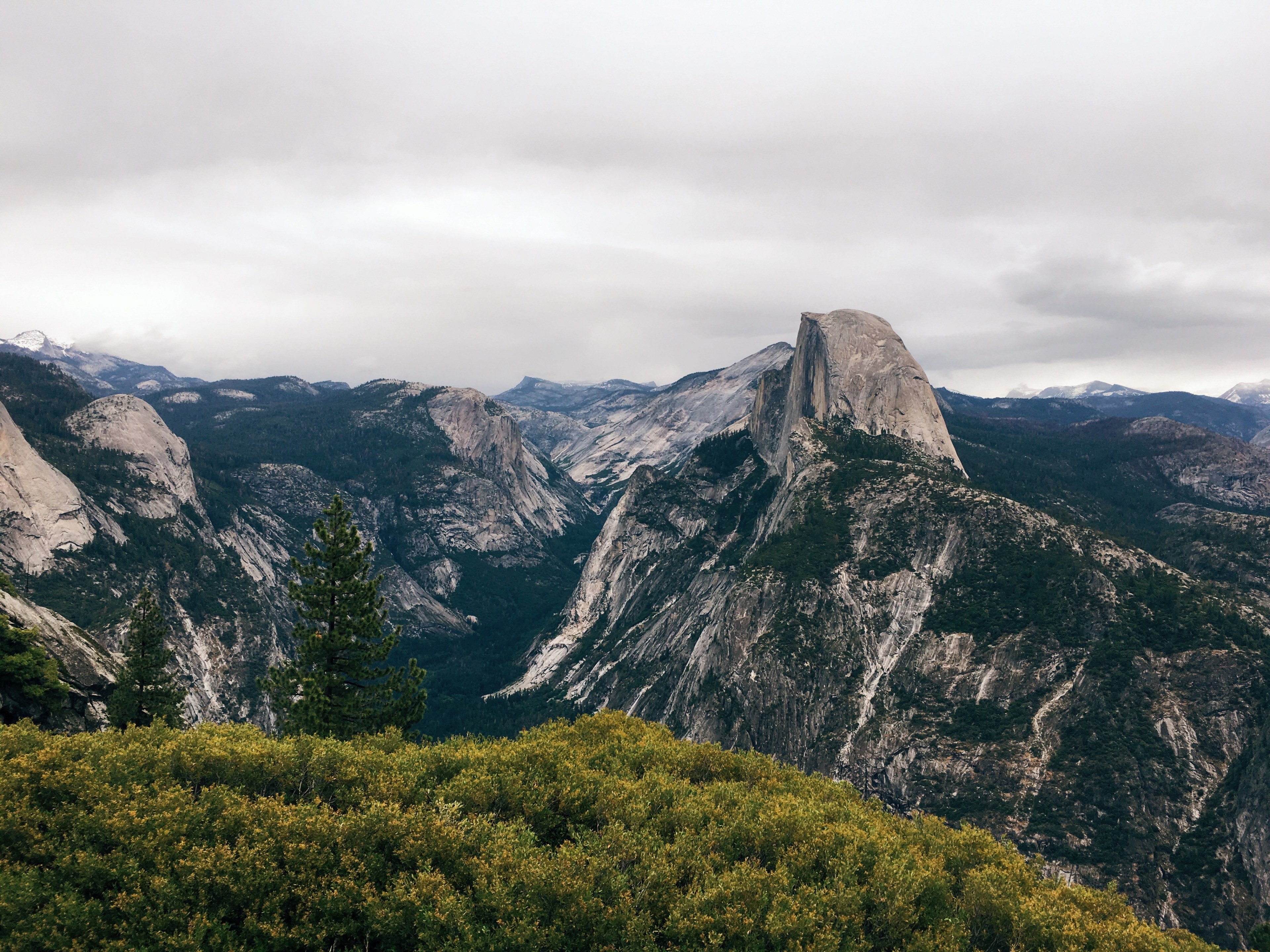 high view of the side of the half dome cliff in yosemite, half dome from the side 4k, HD Wallpaper