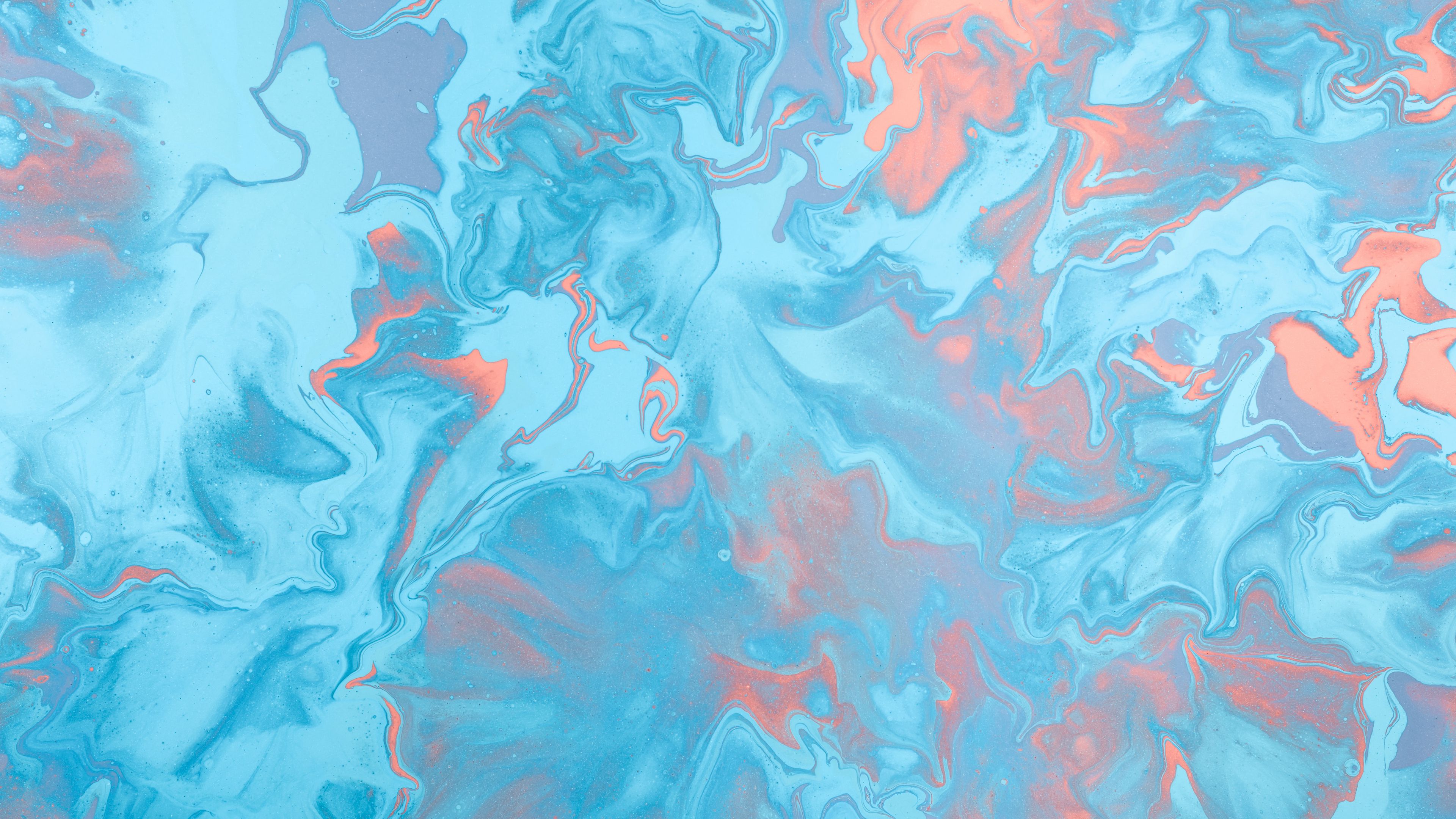 stains, liquid, abstraction, blue, pink, 4k, HD Wallpaper