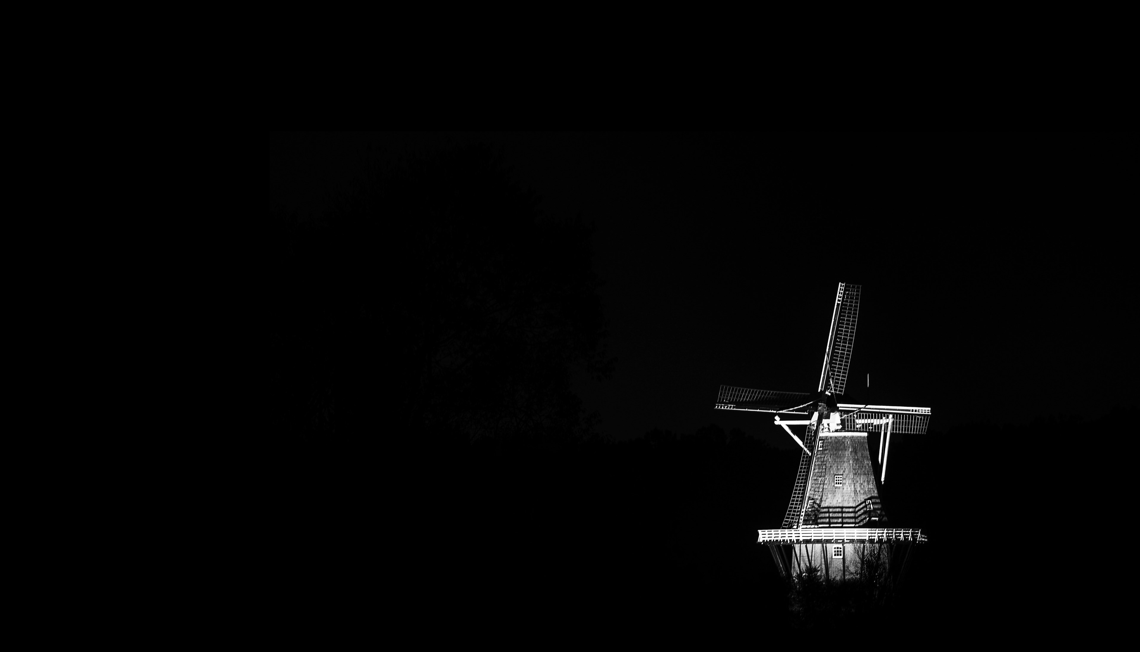 23 september 2017_windmill at night 4k, HD Wallpaper