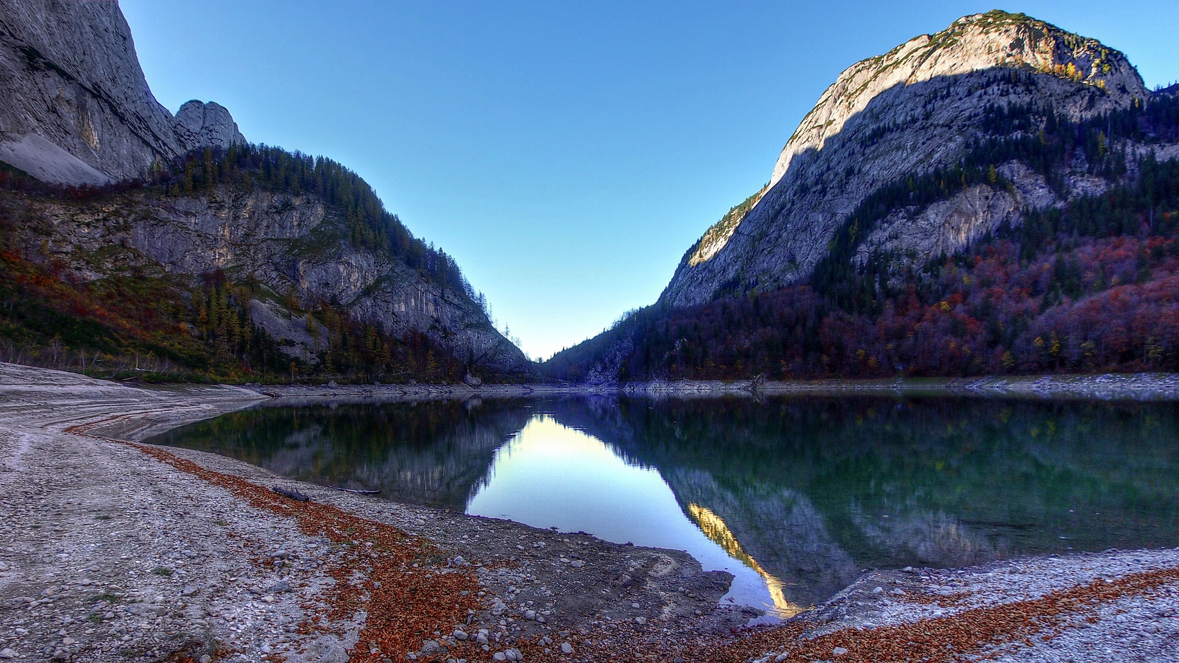 mountain, lake, landscape, reflection, 4k, HD Wallpaper