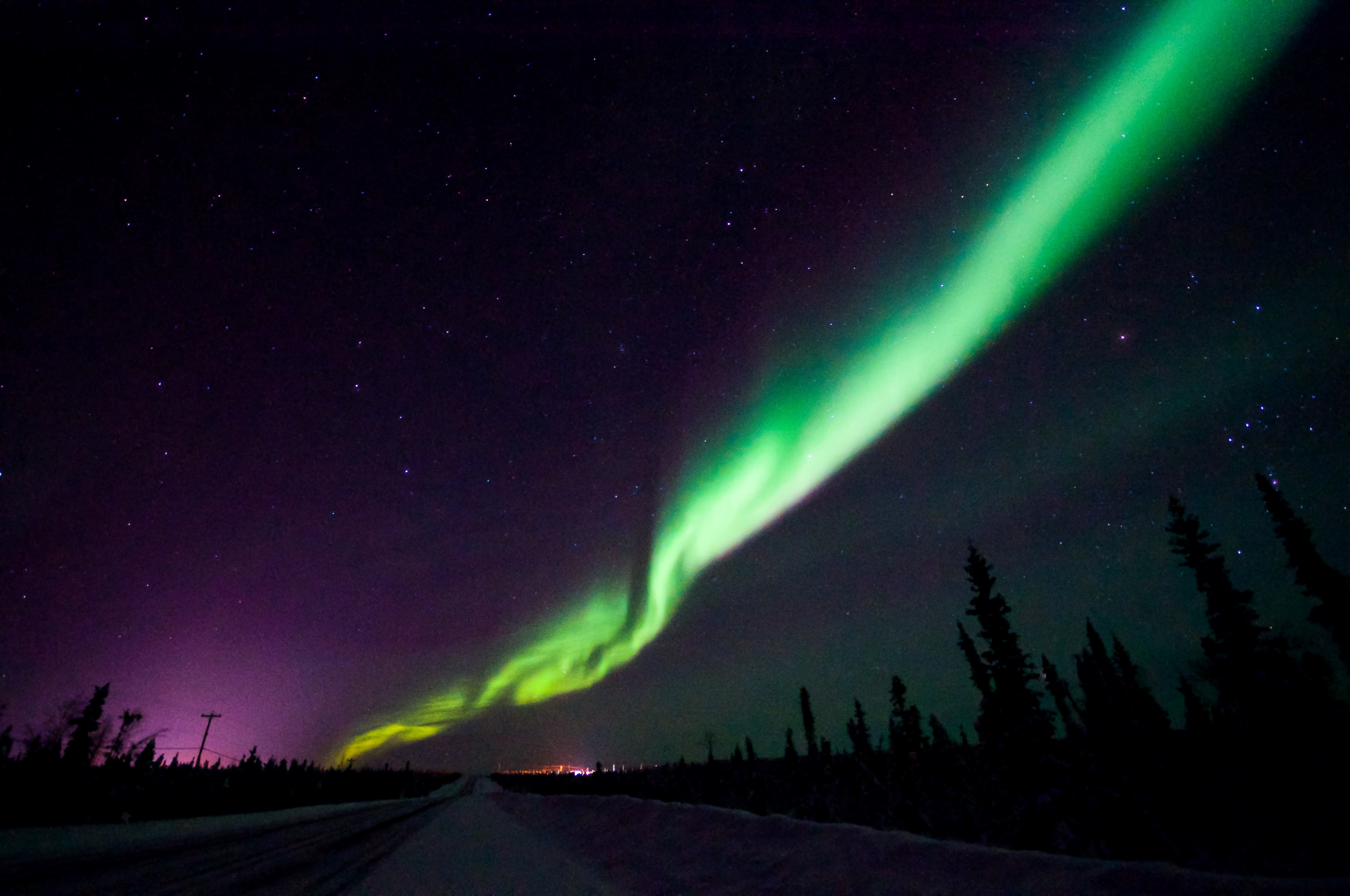 northern light night star and sky 4k, HD Wallpaper