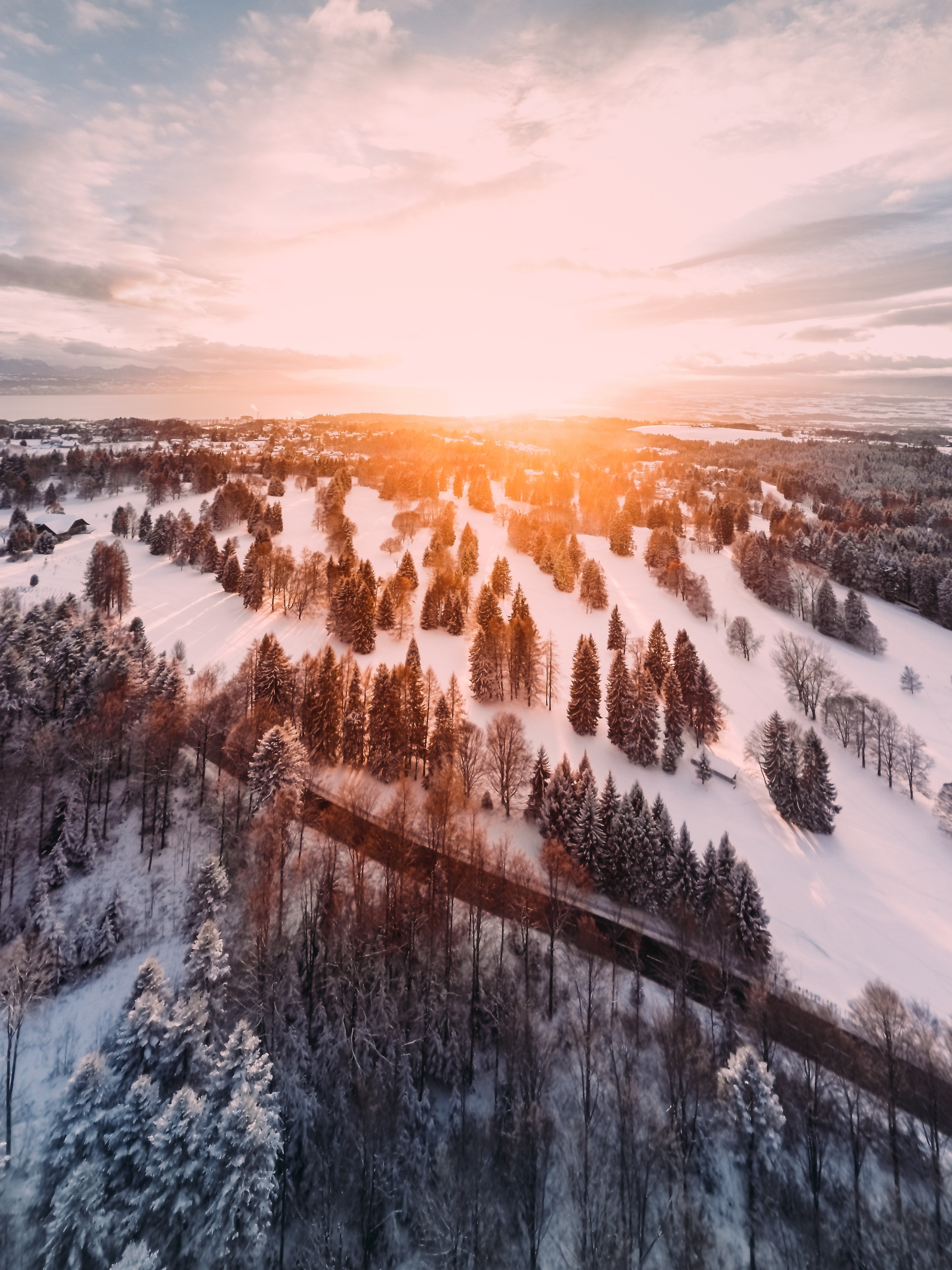 mountain landscape sunset and sunrise hd, 4k, Phone HD Wallpaper