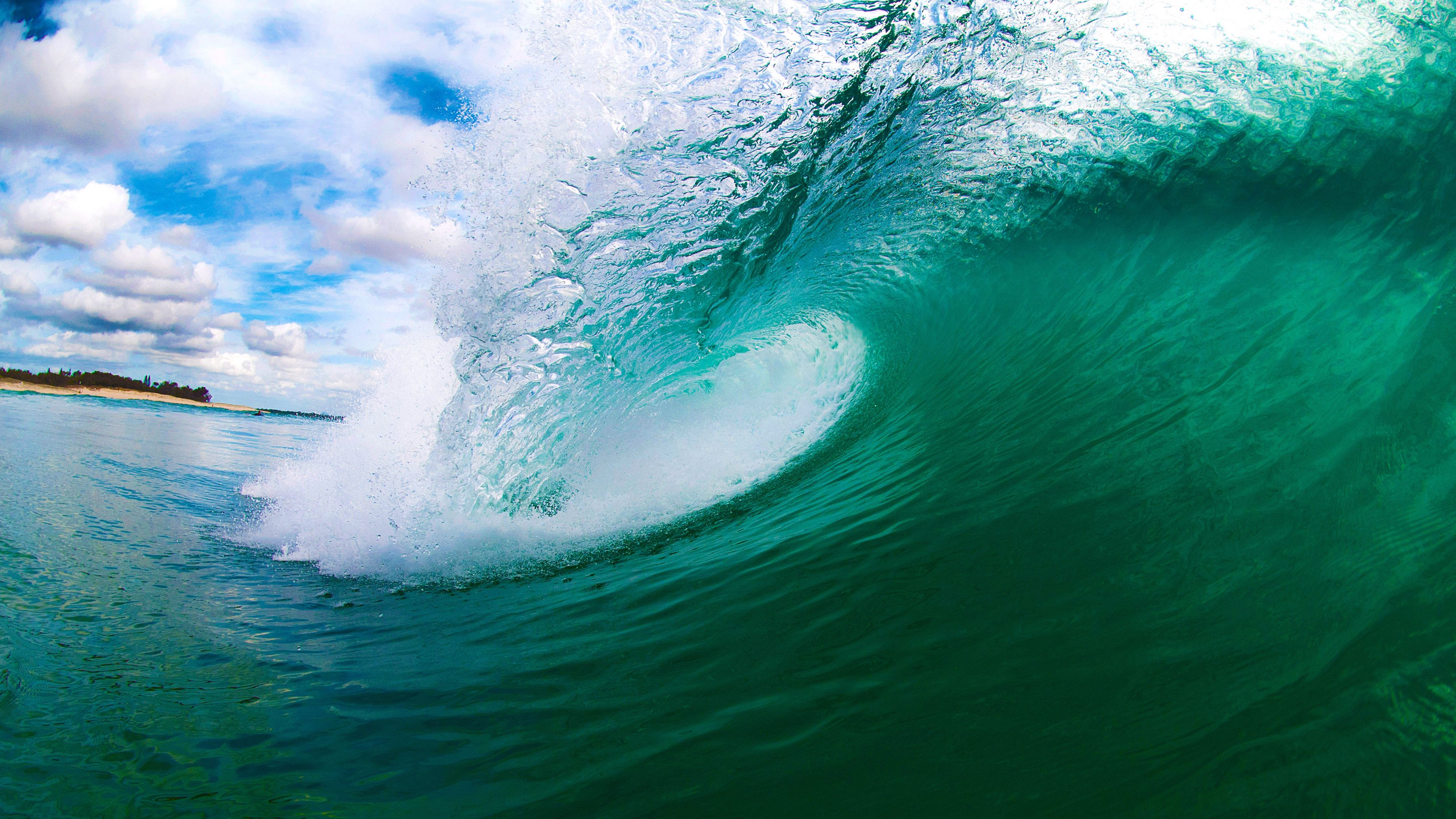 sea, wave, island, 4k, HD Wallpaper
