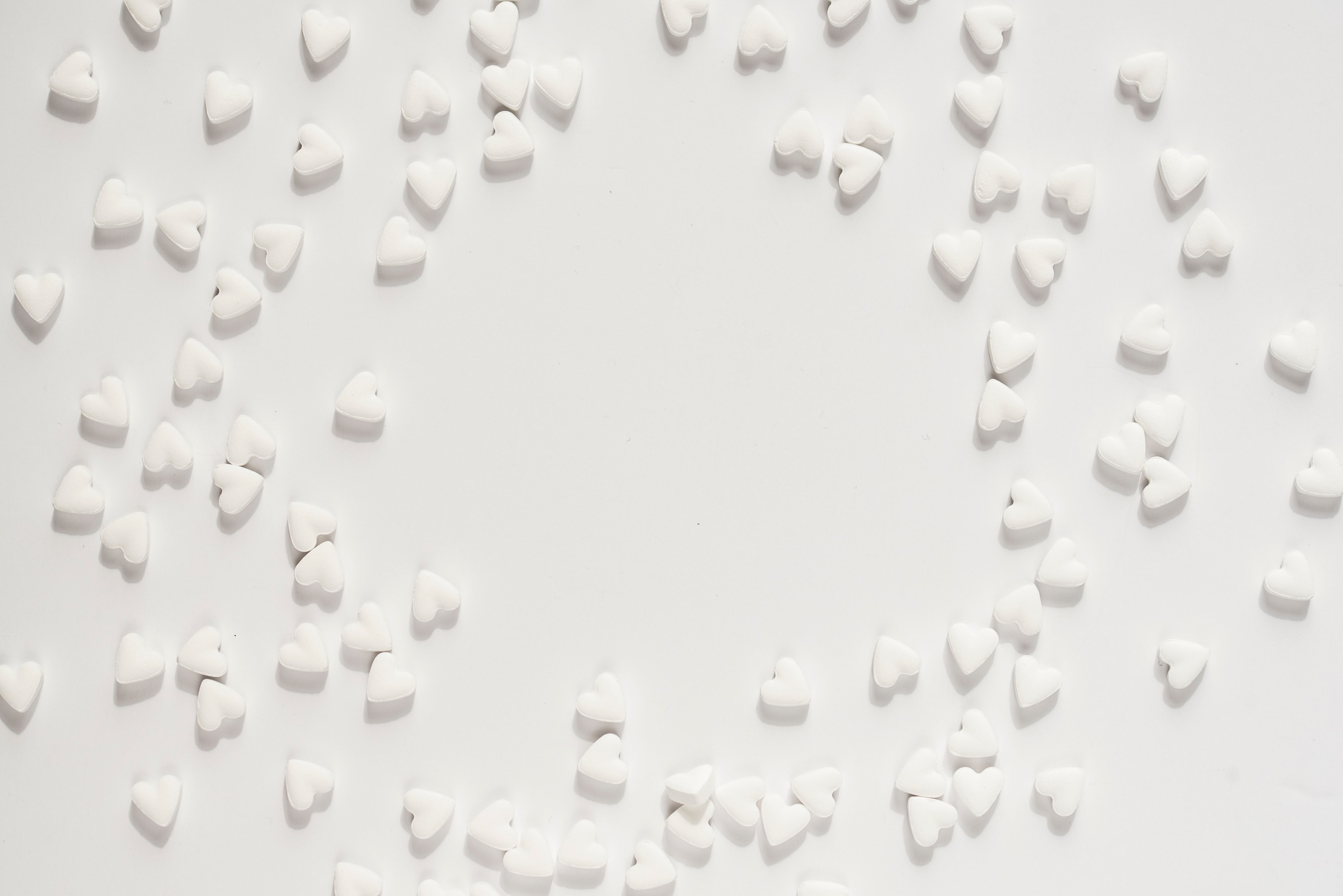 heart white candy and sweets 4k, HD Wallpaper