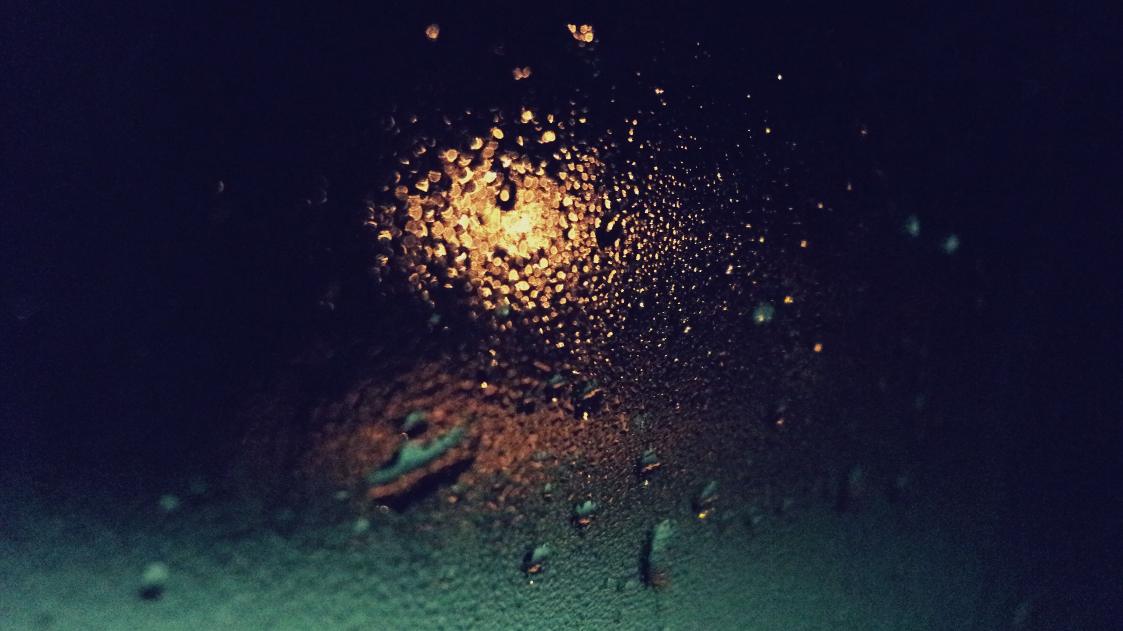 glass, drops, light, night, 4k, HD Wallpaper