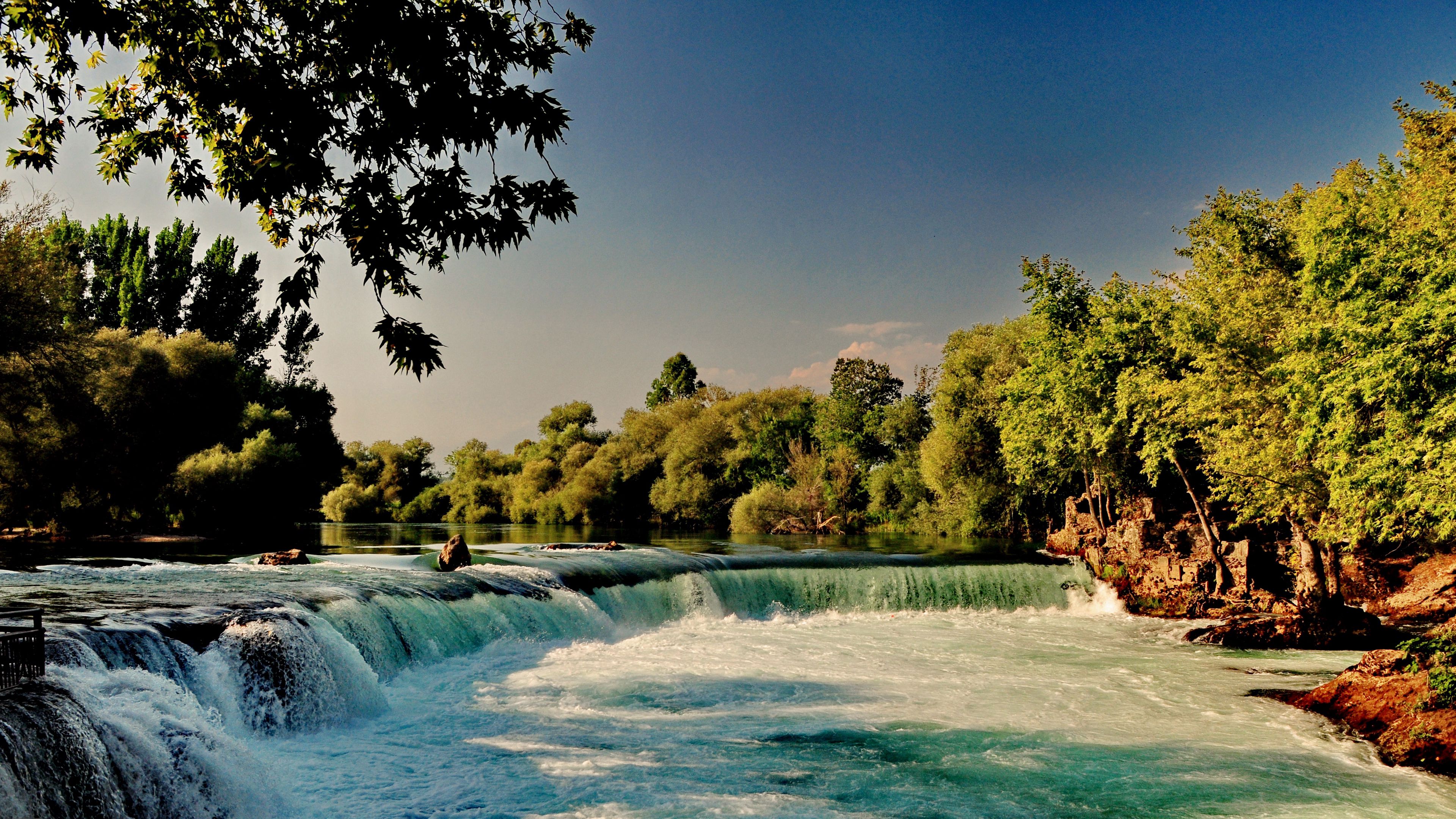 river, waterfall, forest, nature, 4k, HD Wallpaper