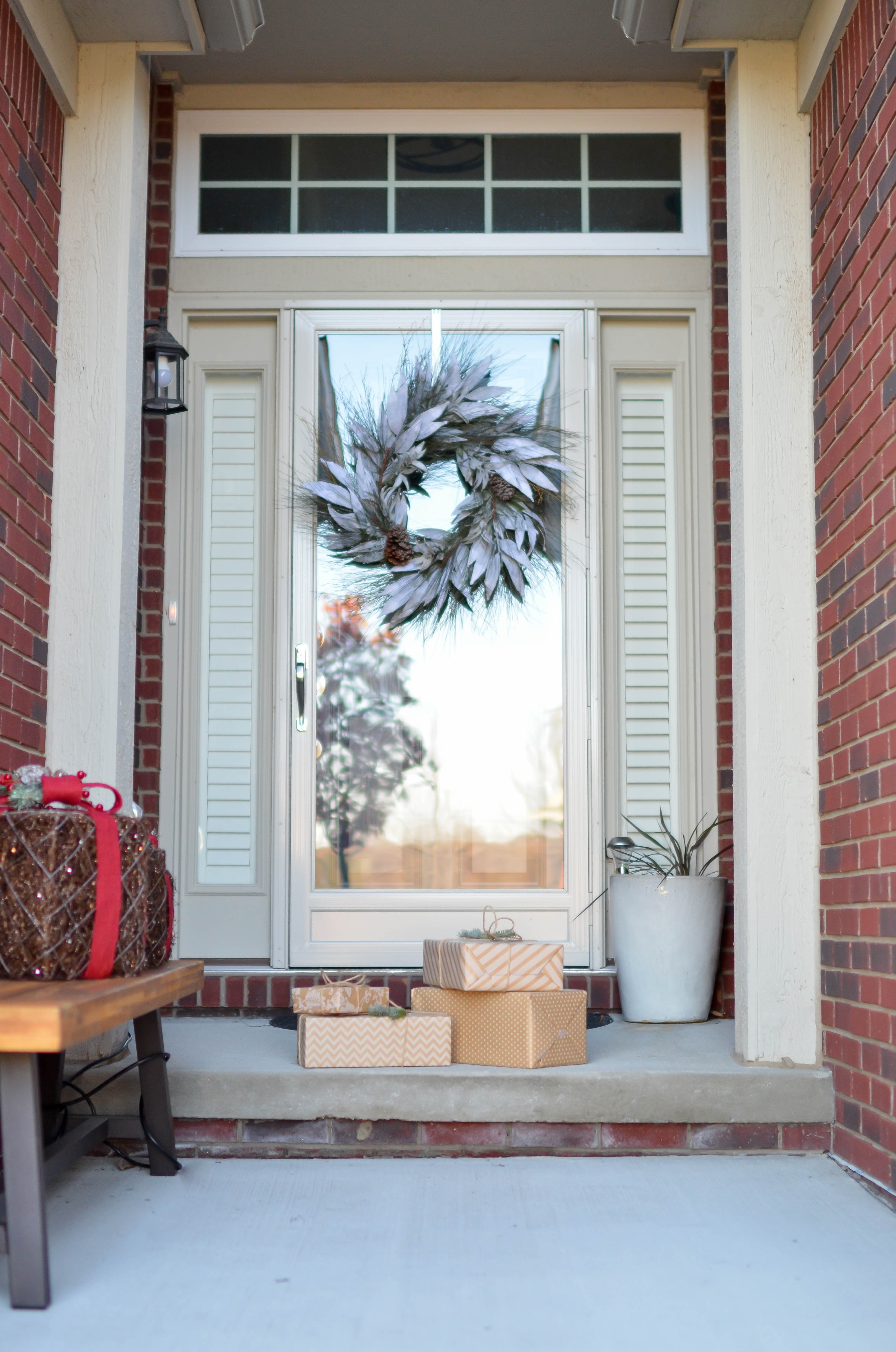 door doorway entrance and wreath hd, 4k, Phone HD Wallpaper