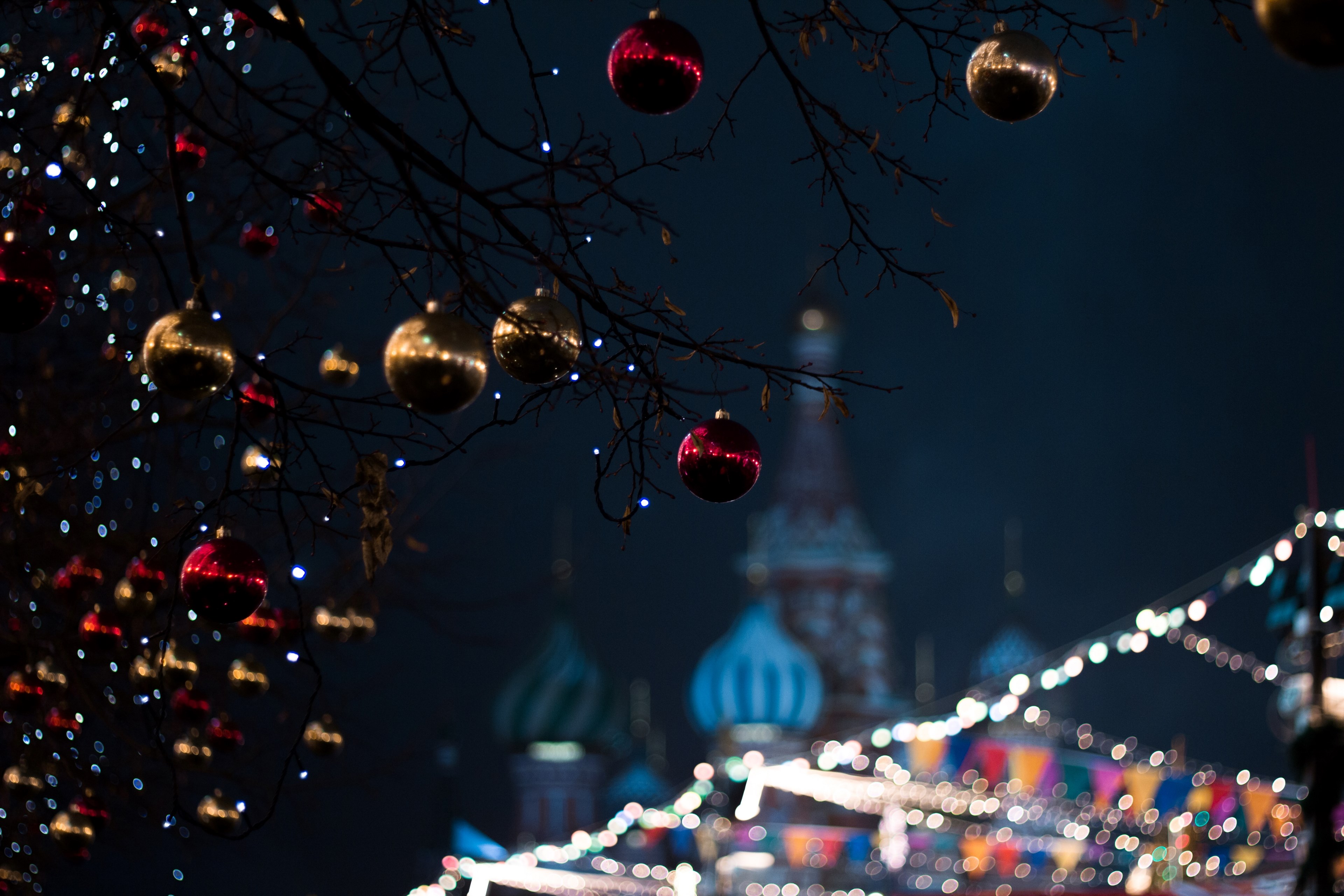 bauble christmas decor and decoration 4k, HD Wallpaper