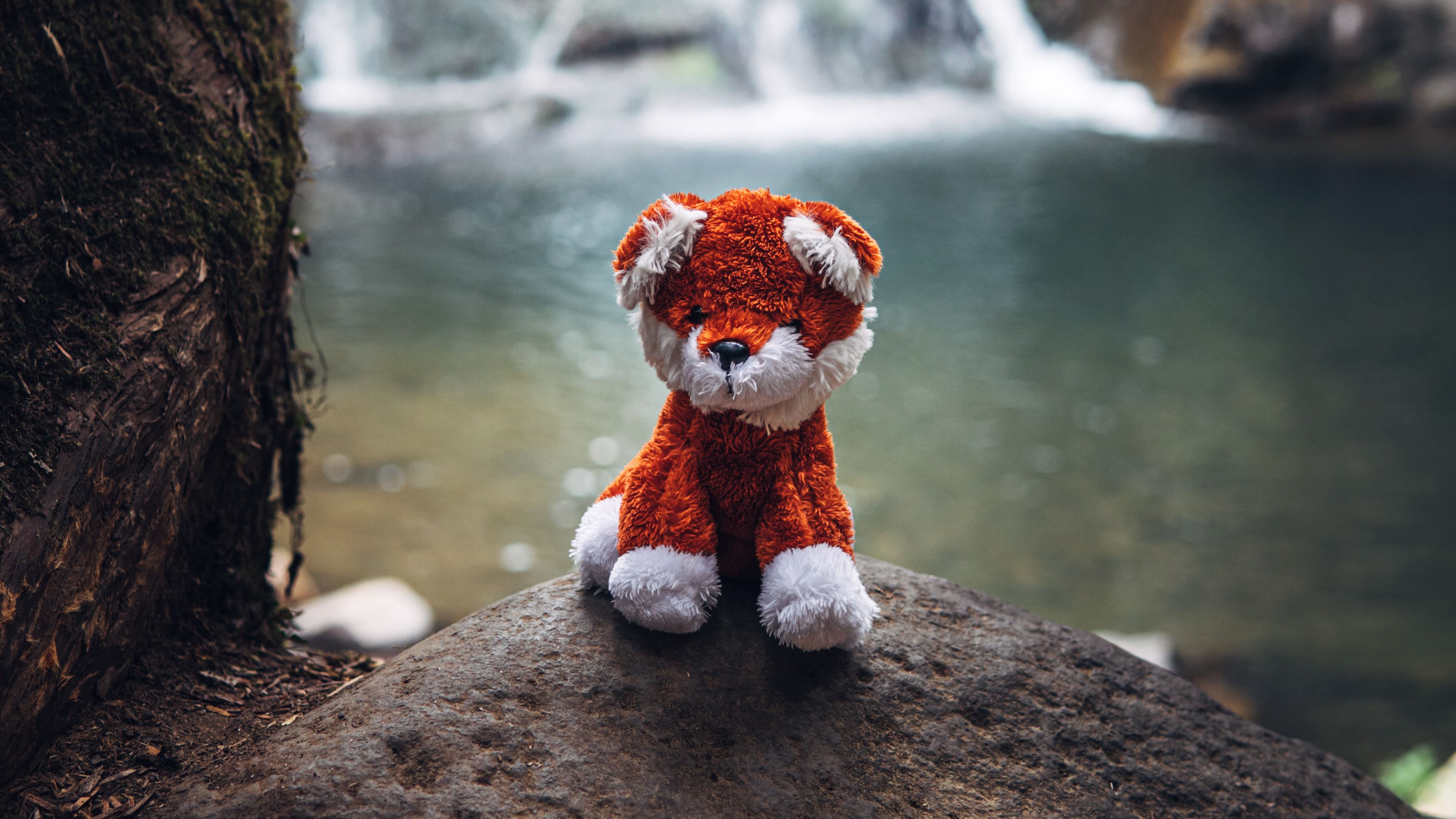 toy, stone, waterfall, 4k, HD Wallpaper