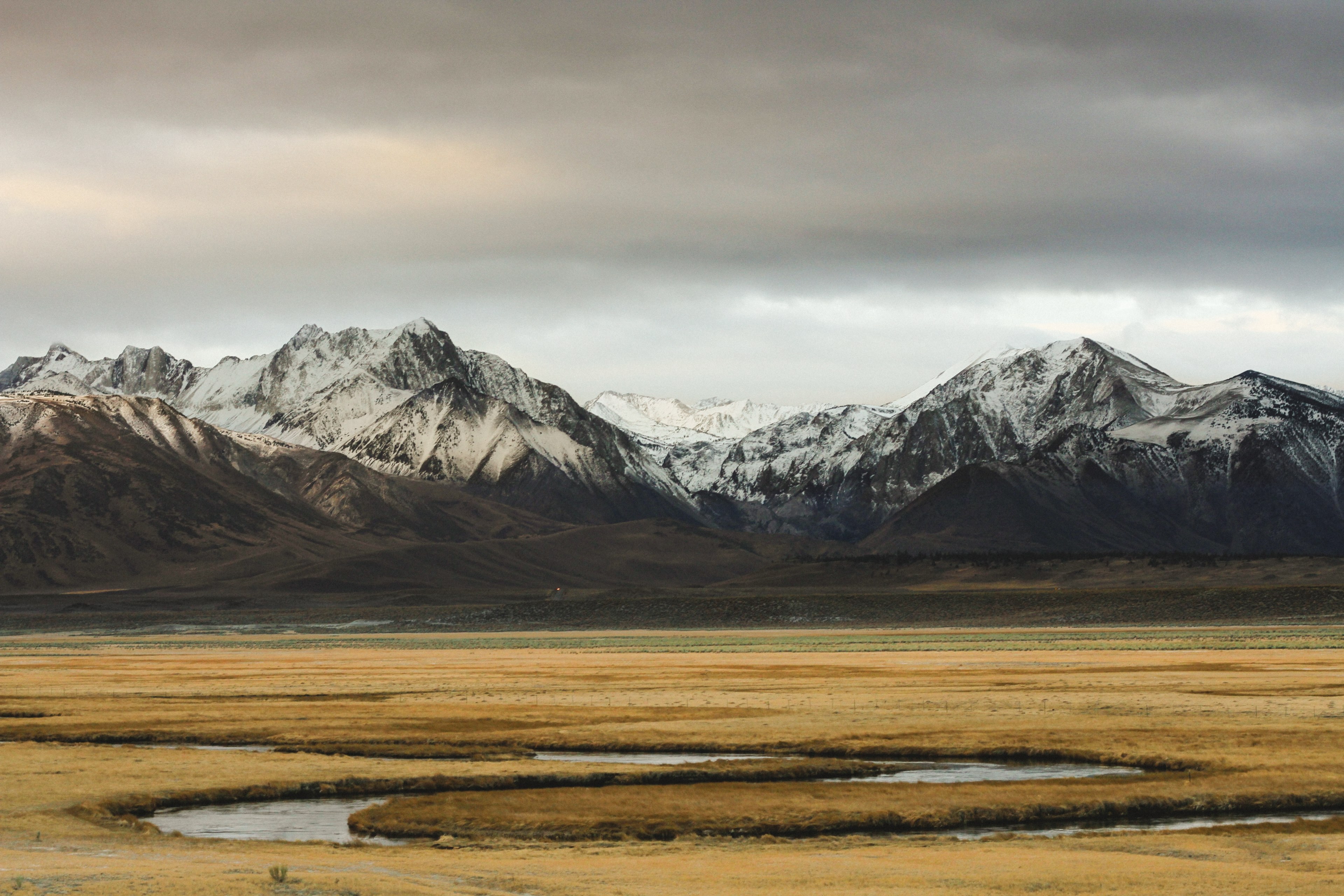stormy cloudy winter and snow 4k, HD Wallpaper