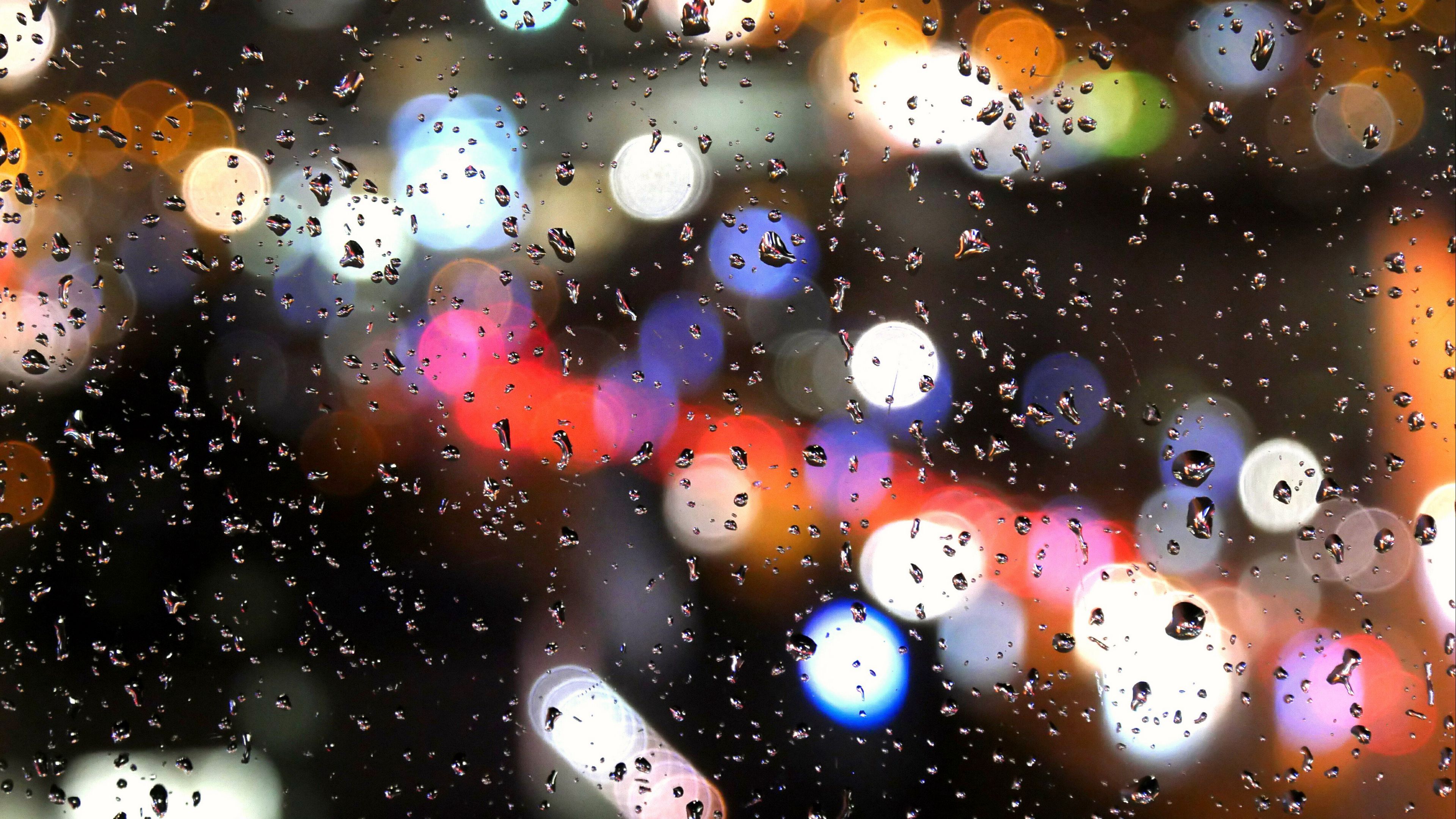glass, spray, blurred, drops, 4k, HD Wallpaper