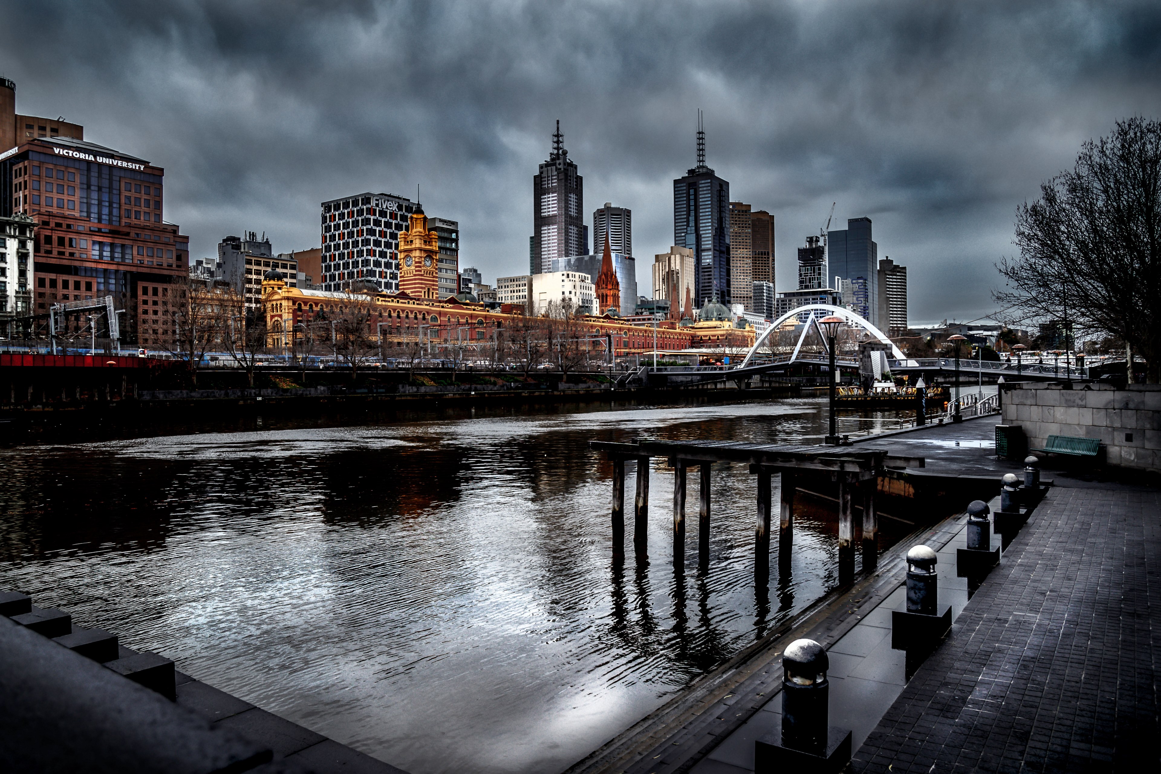 office southbank riverbank and riverside 4k, HD Wallpaper