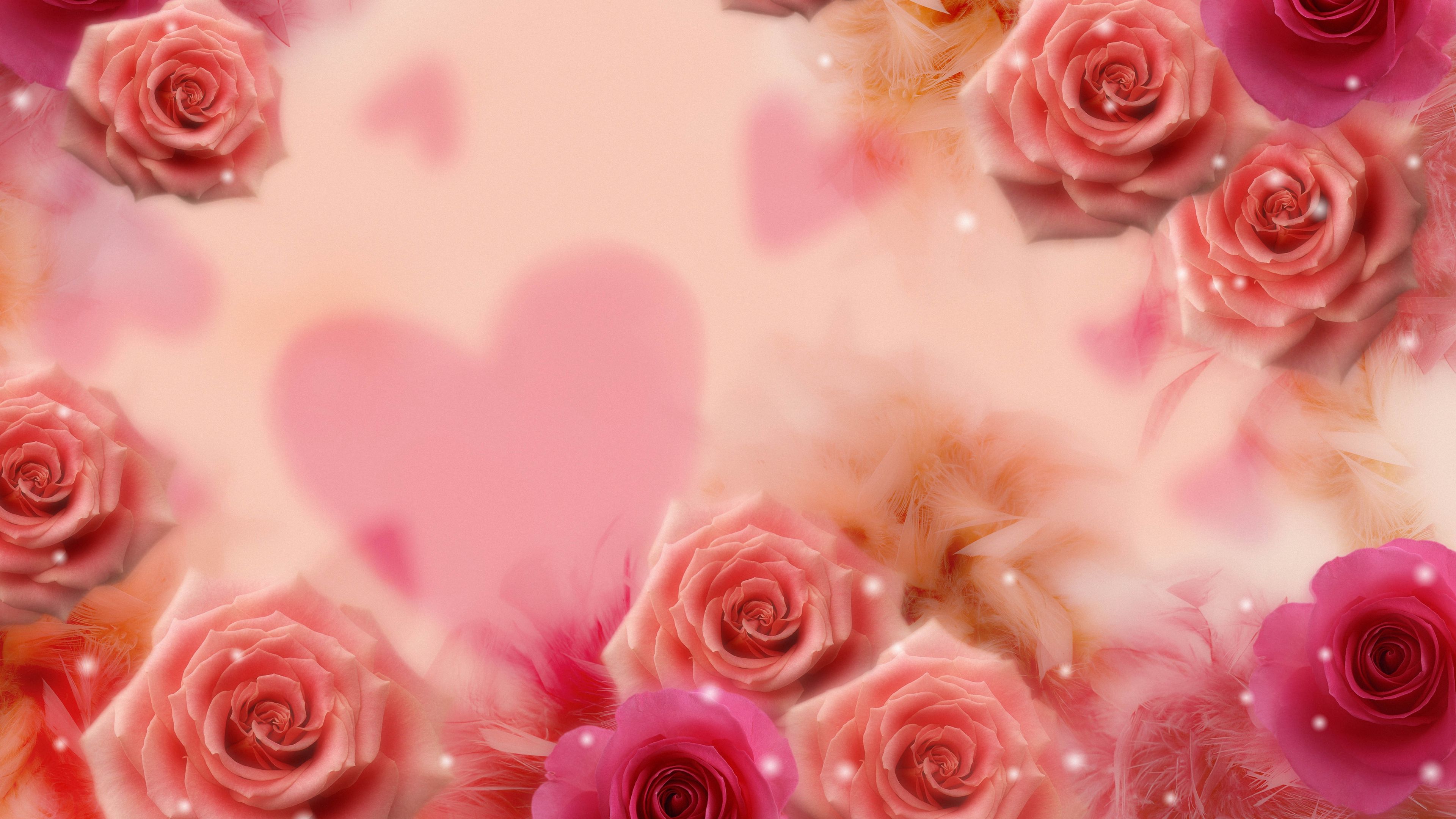 card, background, hearts, 4k, HD Wallpaper