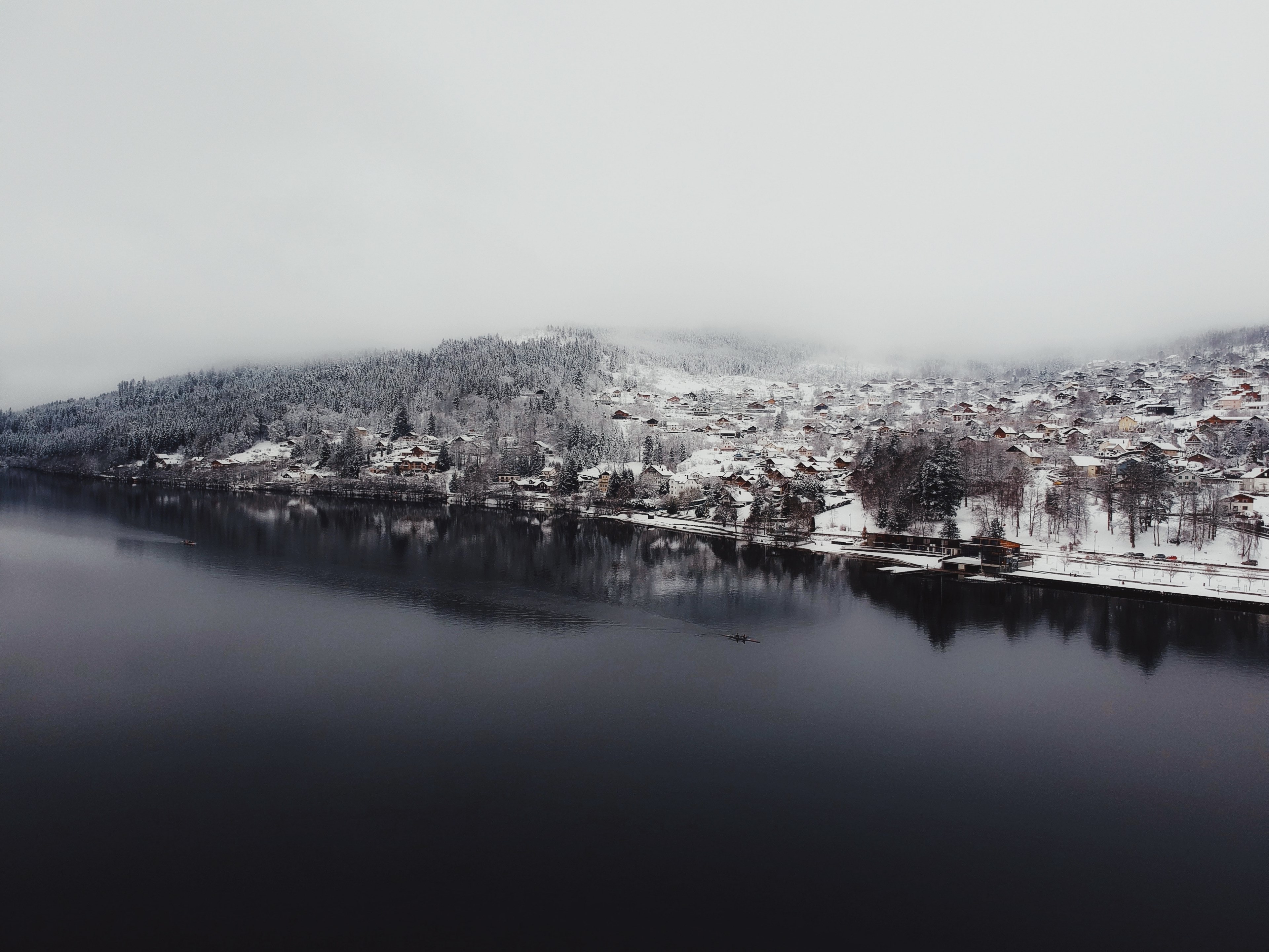 powdered lakeside 4k, HD Wallpaper