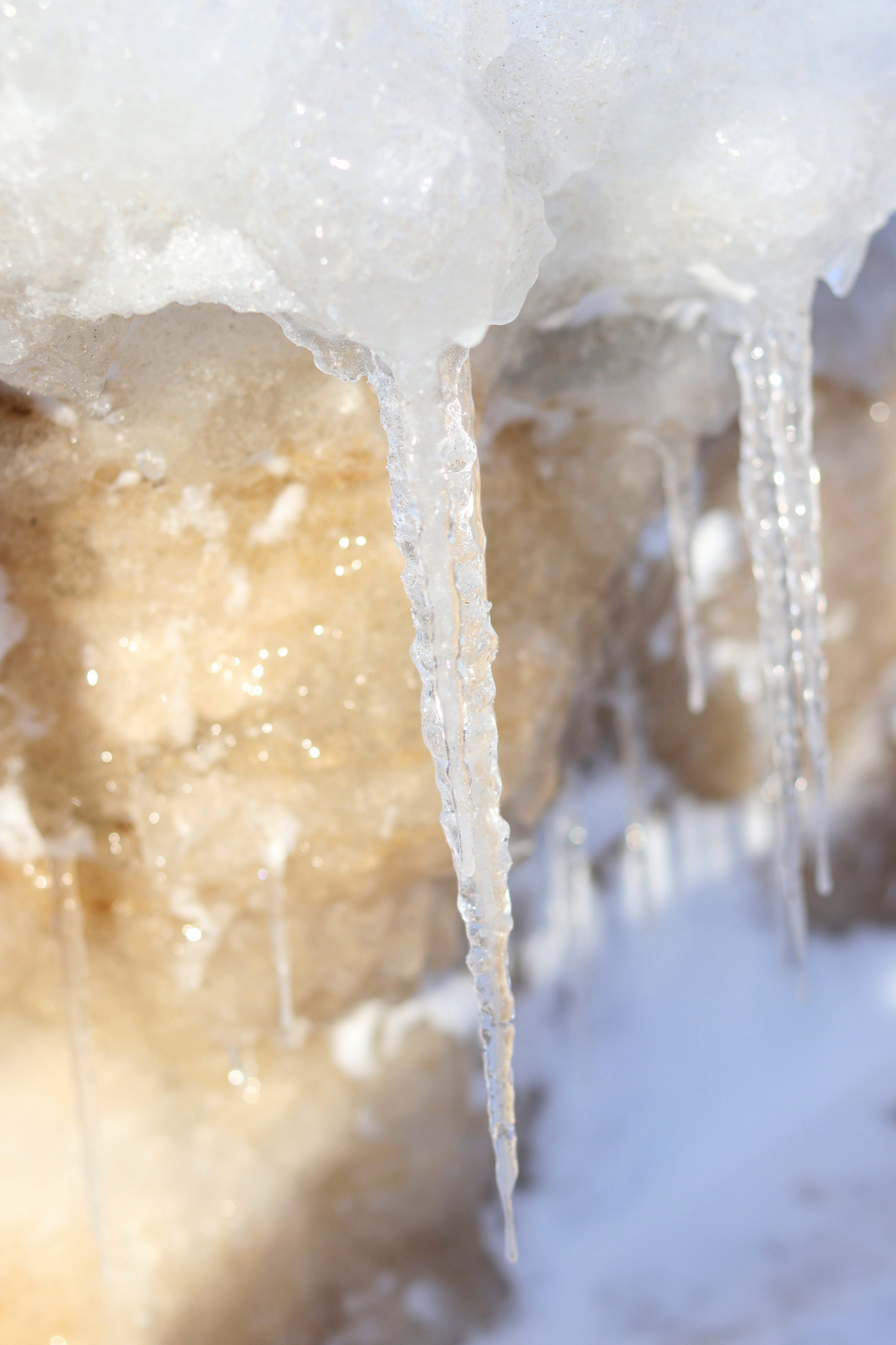 close up icicle 4k, Phone HD Wallpaper
