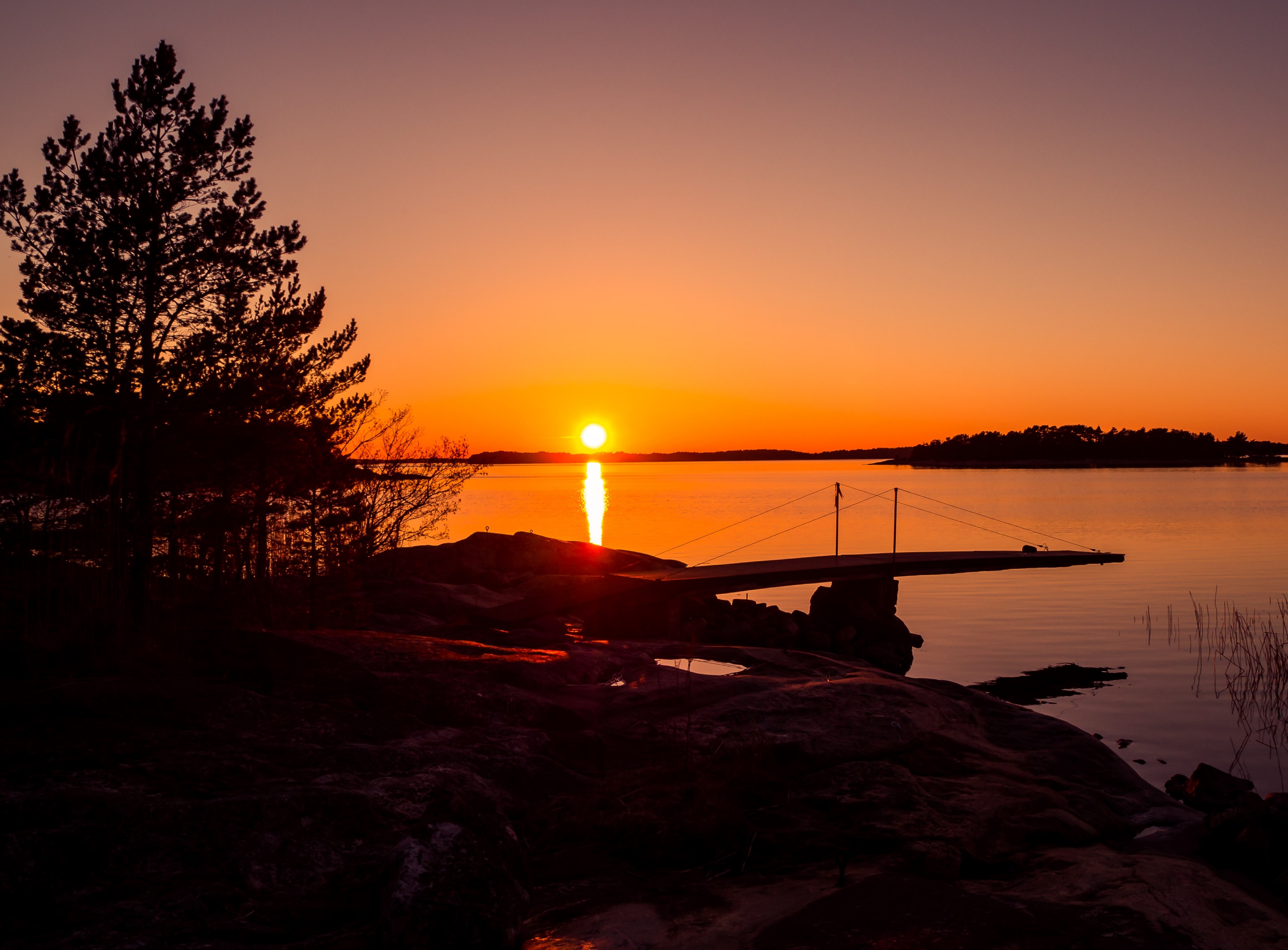 sun is going down at my friends summer cottage 4k, HD Wallpaper