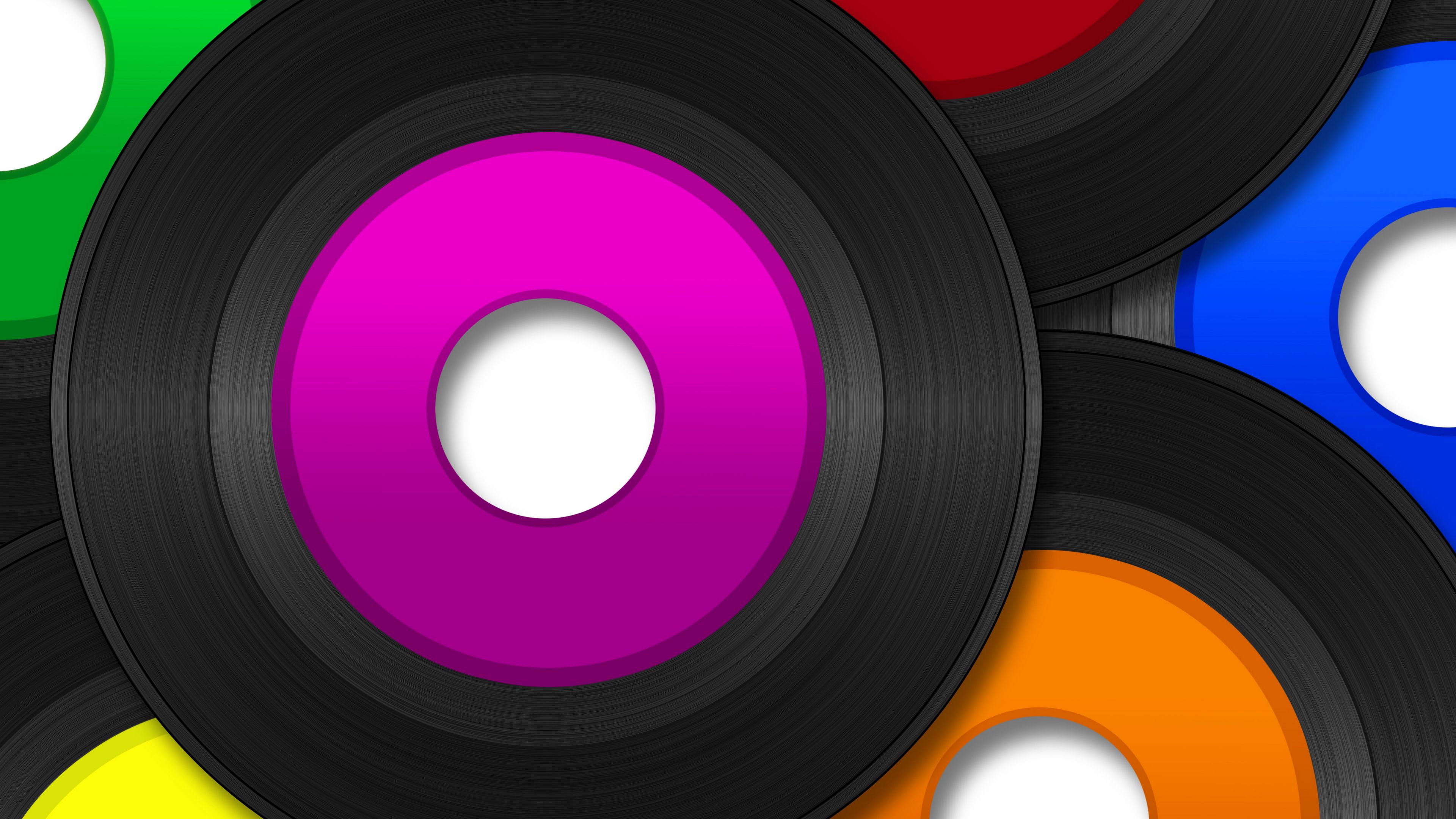 vinyl, record, music, vector, heap, 4k, HD Wallpaper