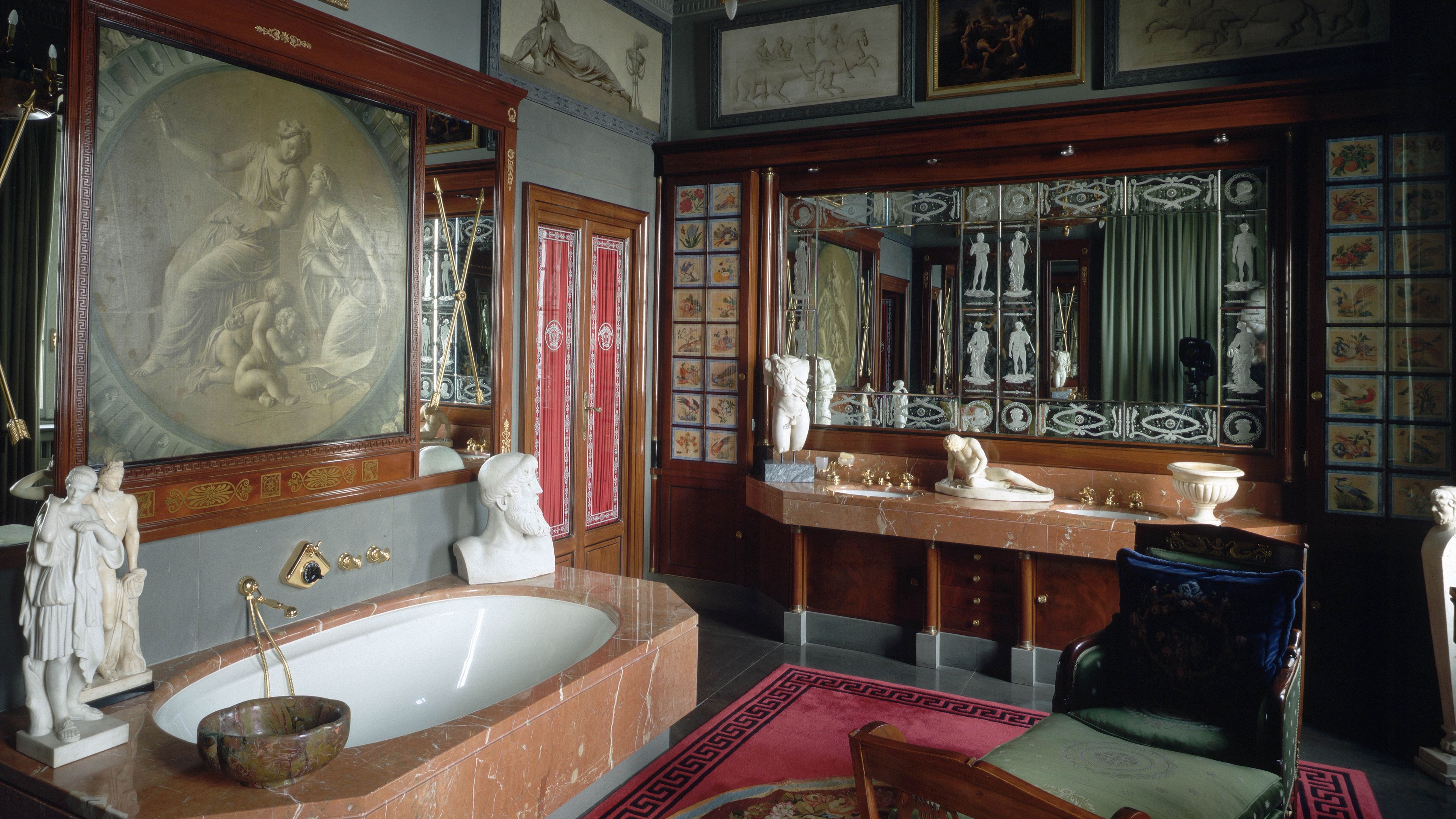 bath, architecture, historic, interior, paintings, 4k, HD Wallpaper