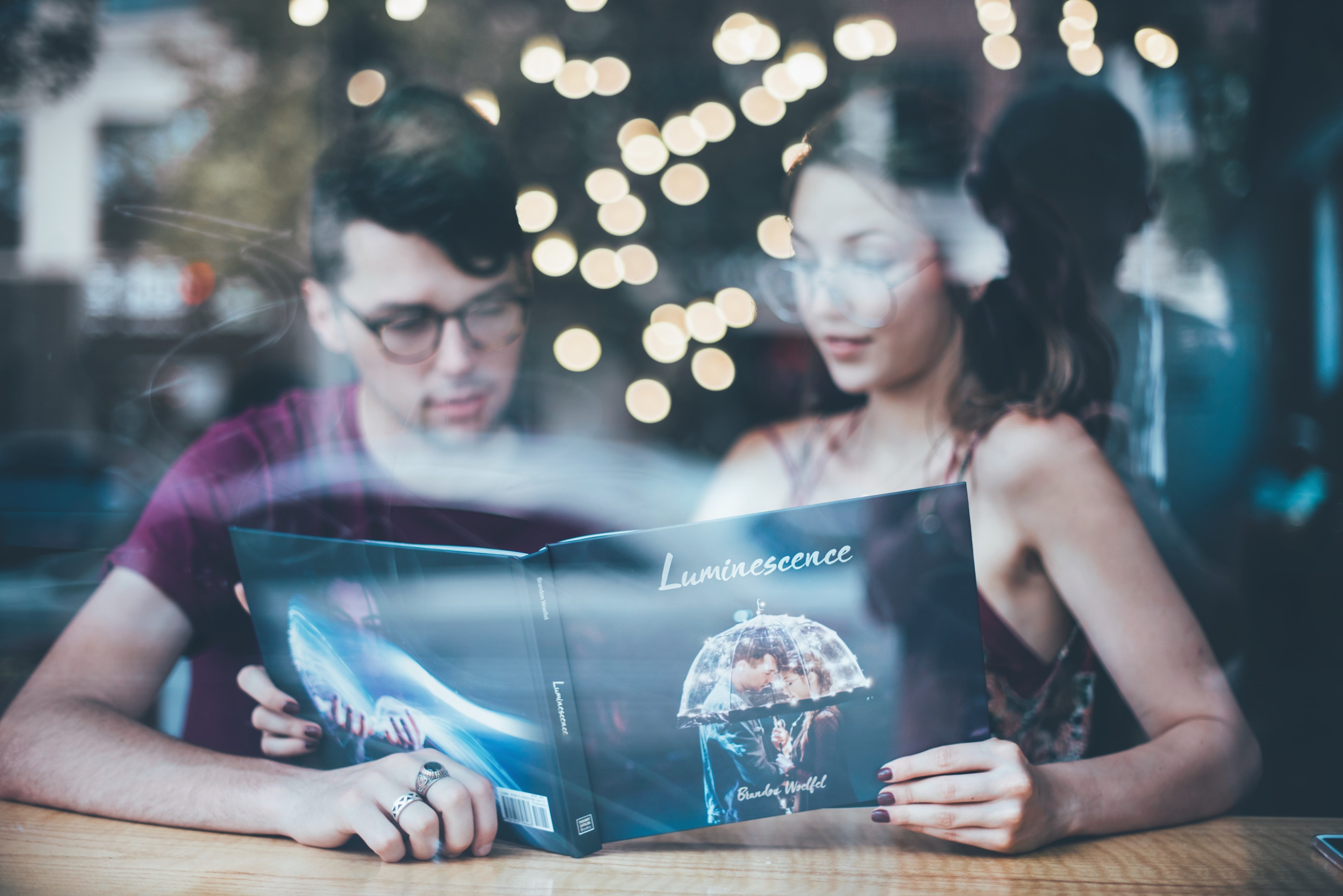 cute couple reads in magical and romantic setting 4k, HD Wallpaper