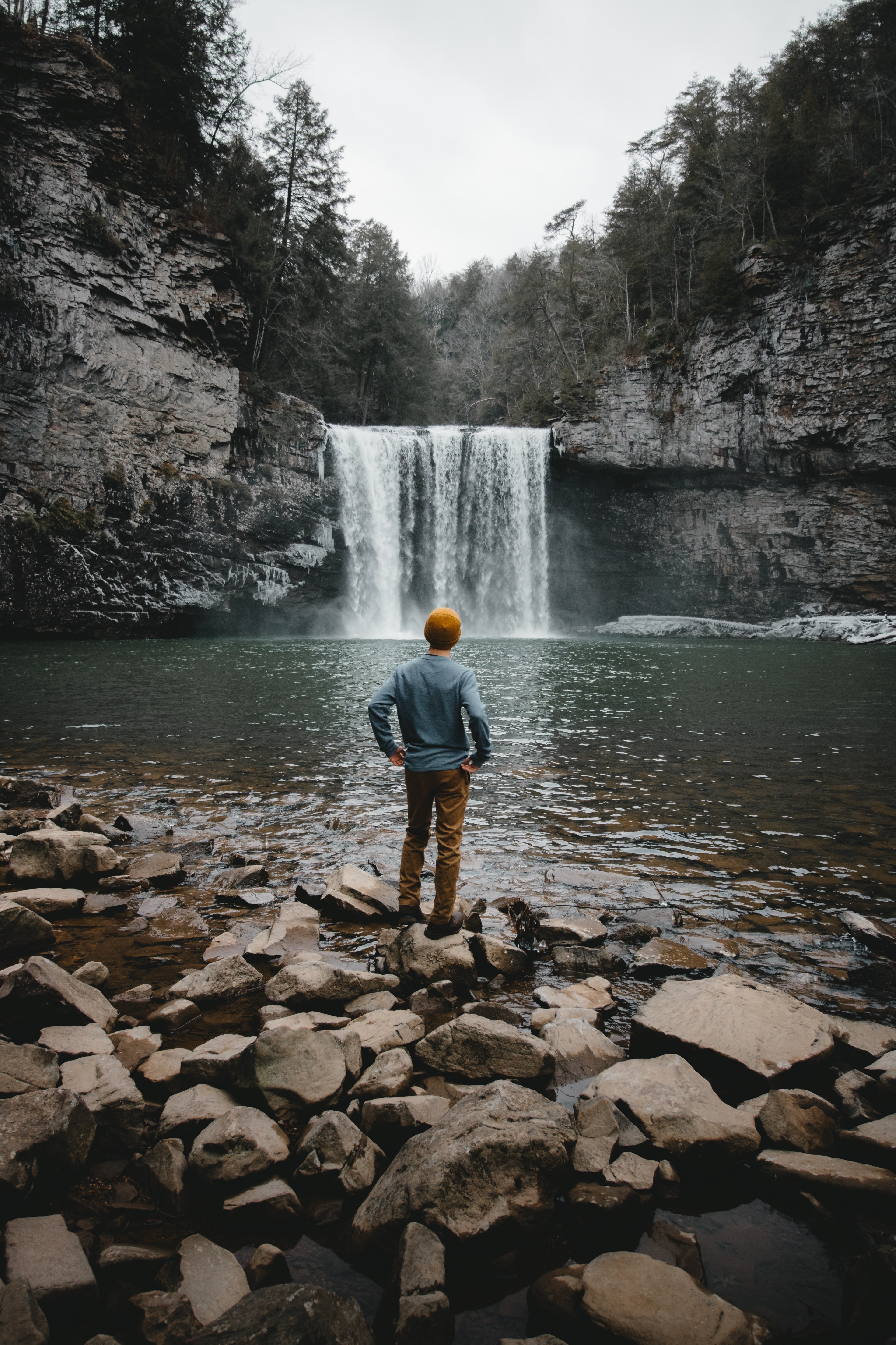 waterfall lake river and water hd, 4k, Phone HD Wallpaper