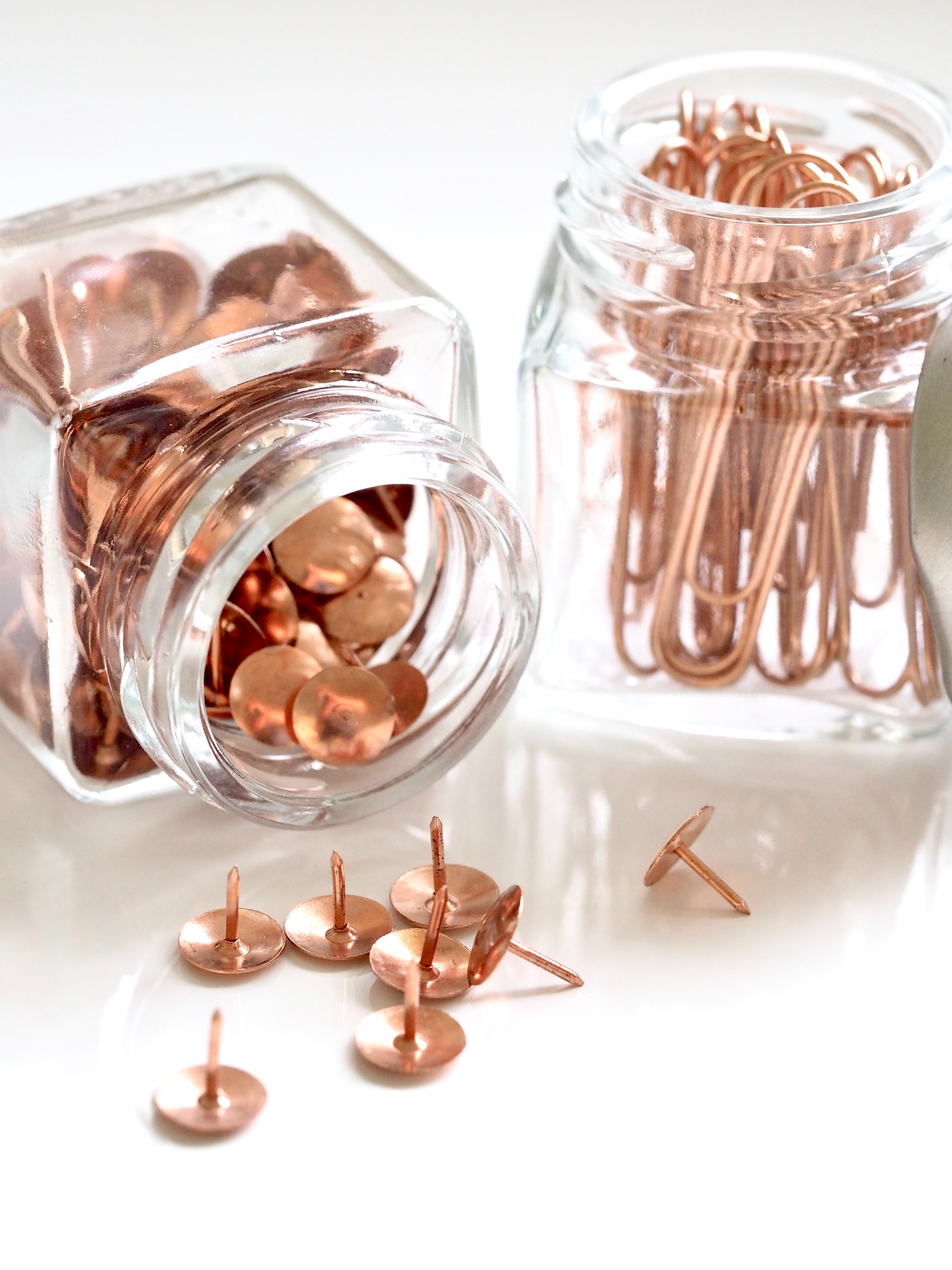 stationery jar glass and copper hd, 4k, Phone HD Wallpaper