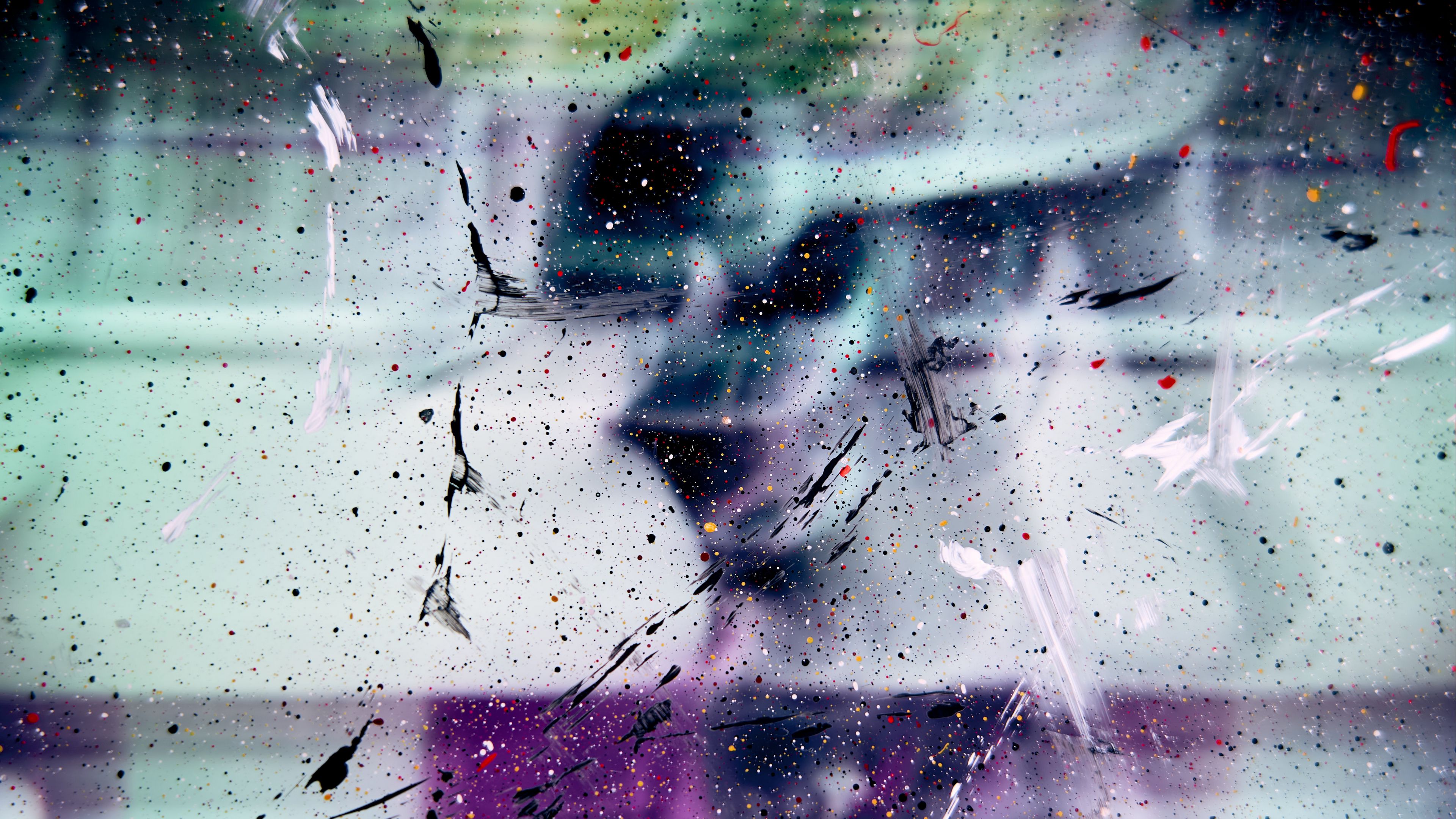 splashes, paints, abstraction, 4k, HD Wallpaper