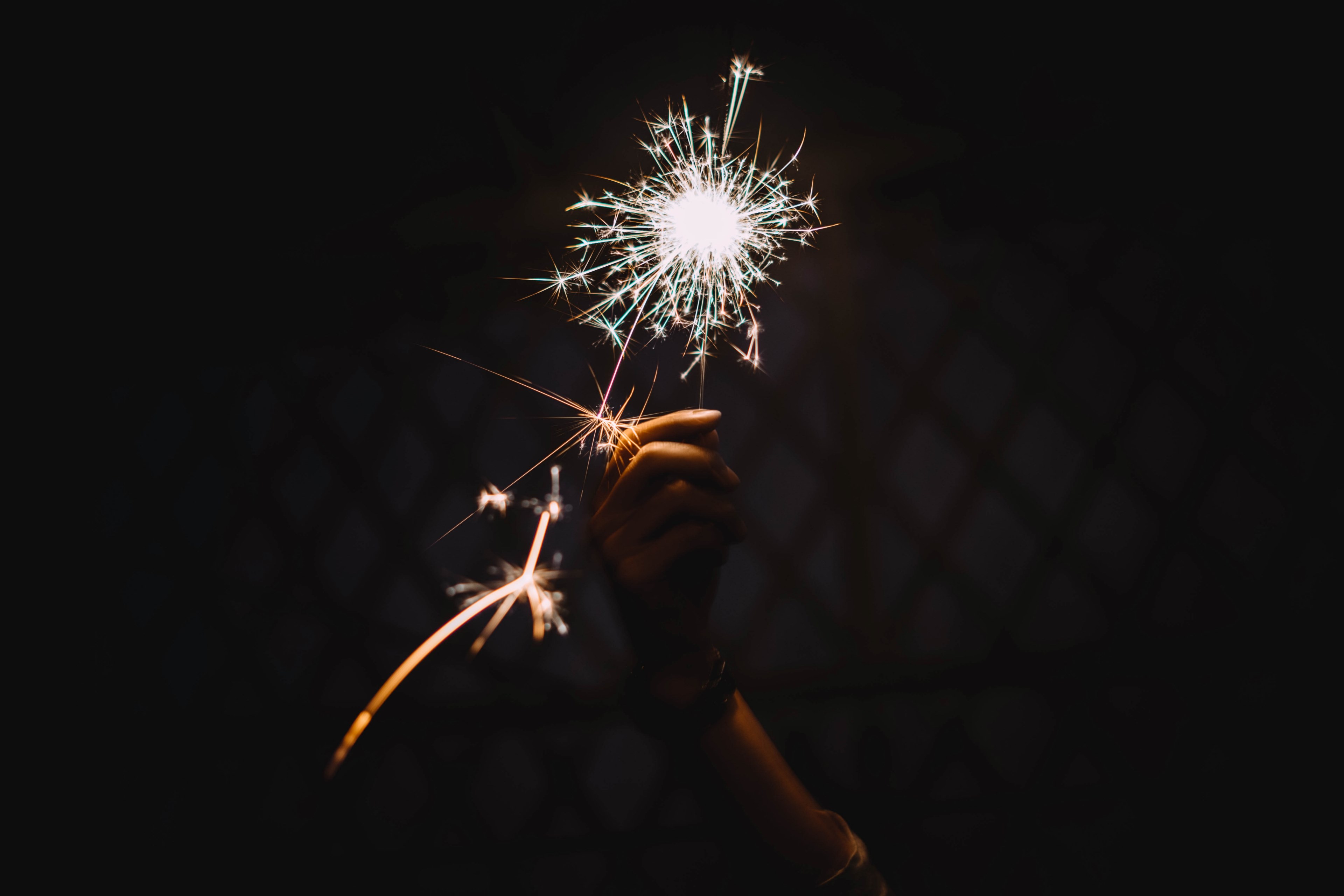 dark night sparks and sparkler 4k, HD Wallpaper