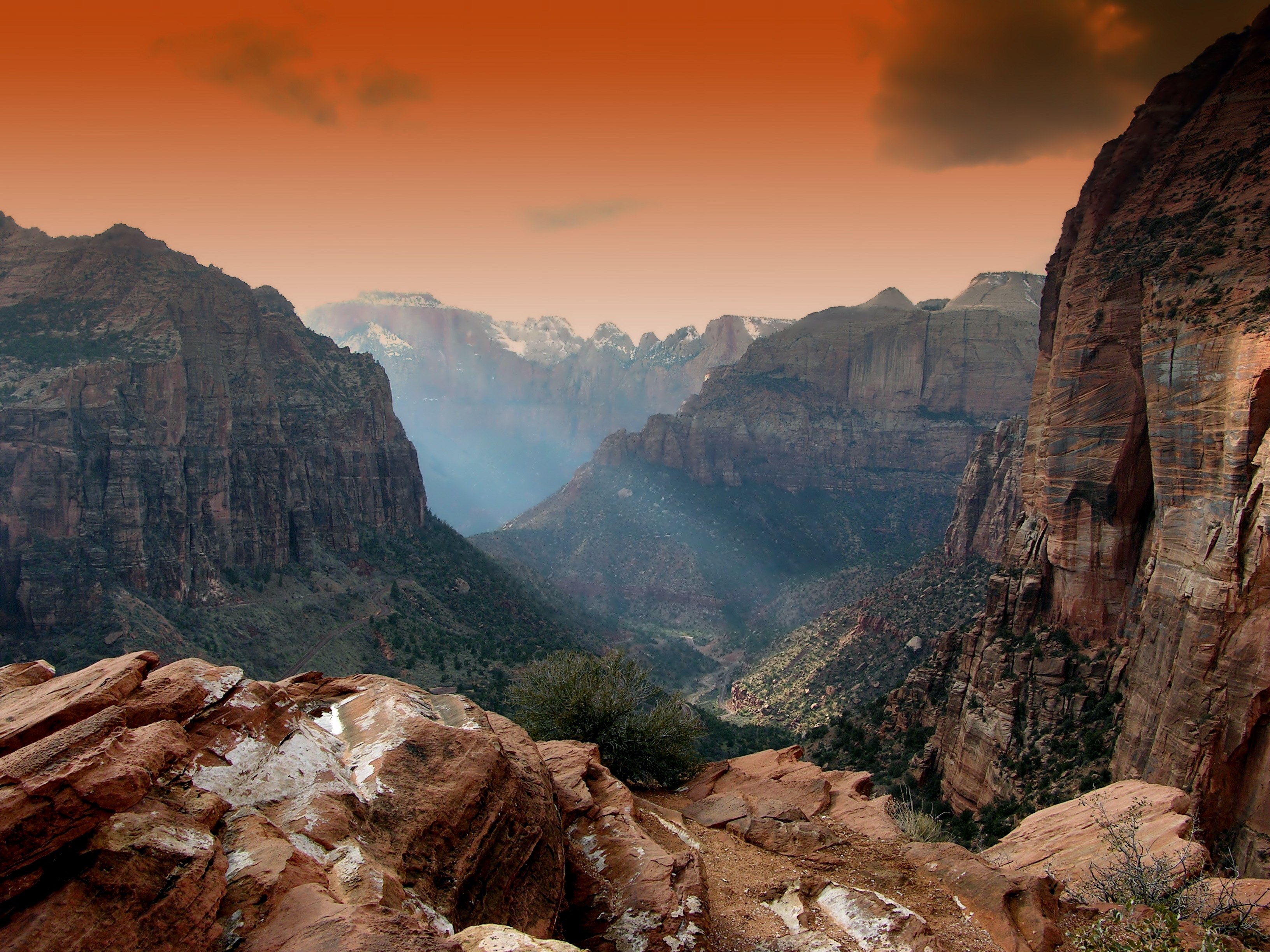 zion park utah mountains landscape scenic sunset 4k, HD Wallpaper