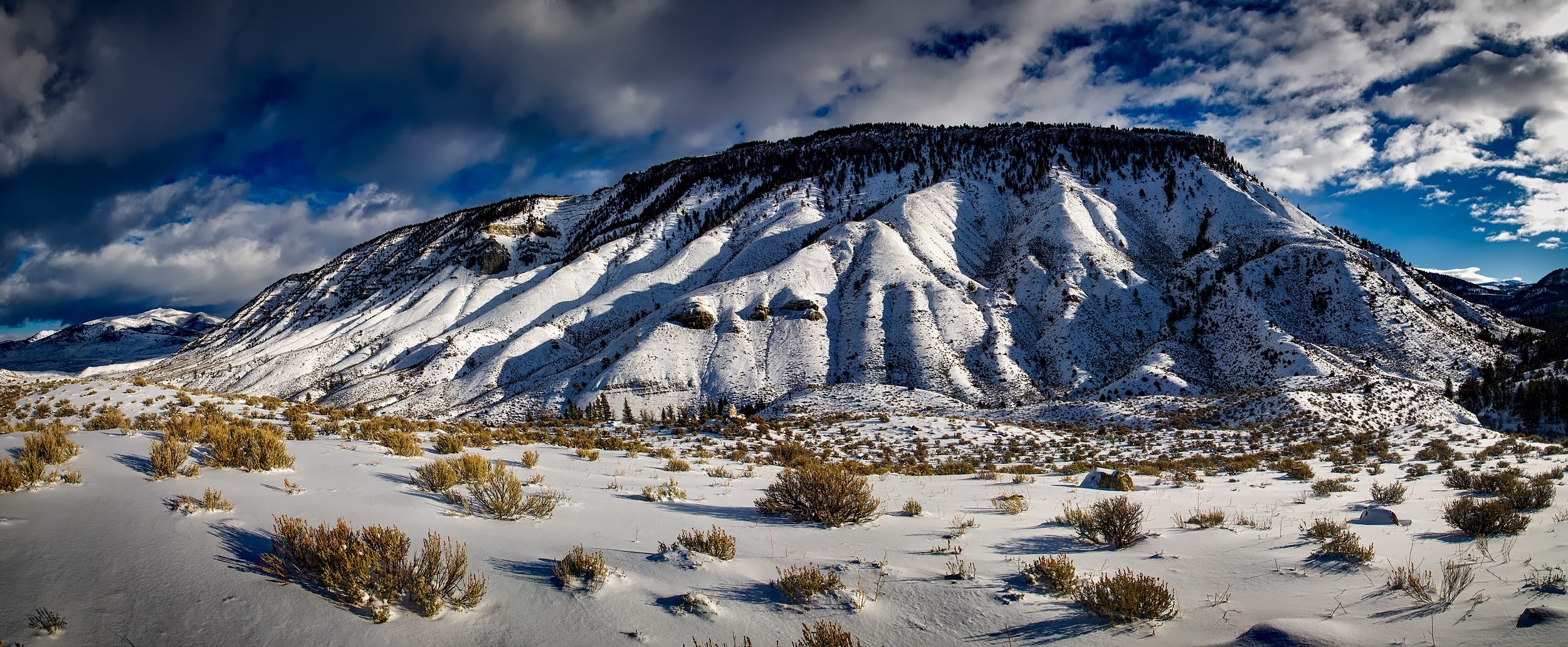 yellowstone mountains landscape wilderness sky 4k, HD Wallpaper