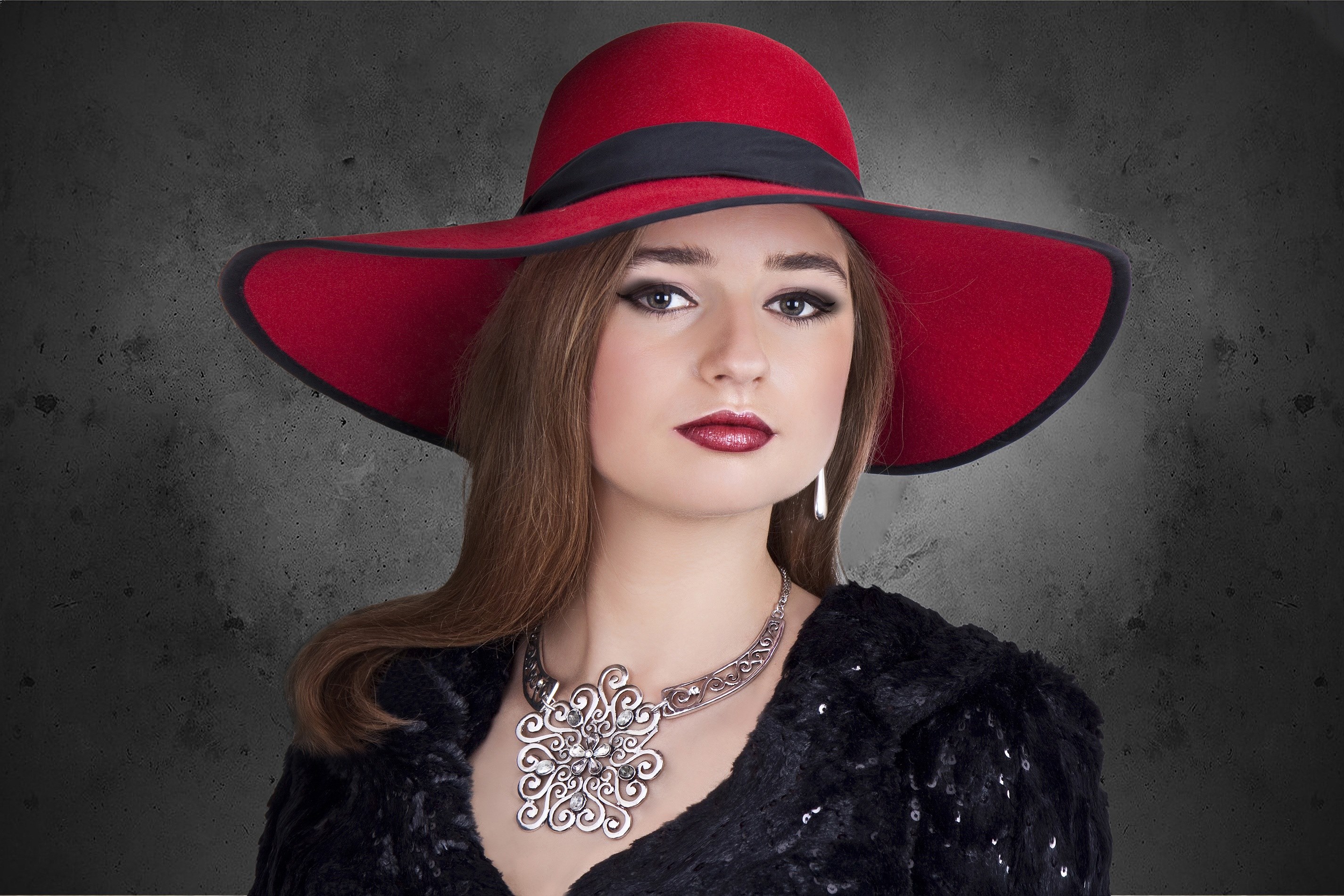 woman hat the elegance jewelry silver shopping 4k, HD Wallpaper