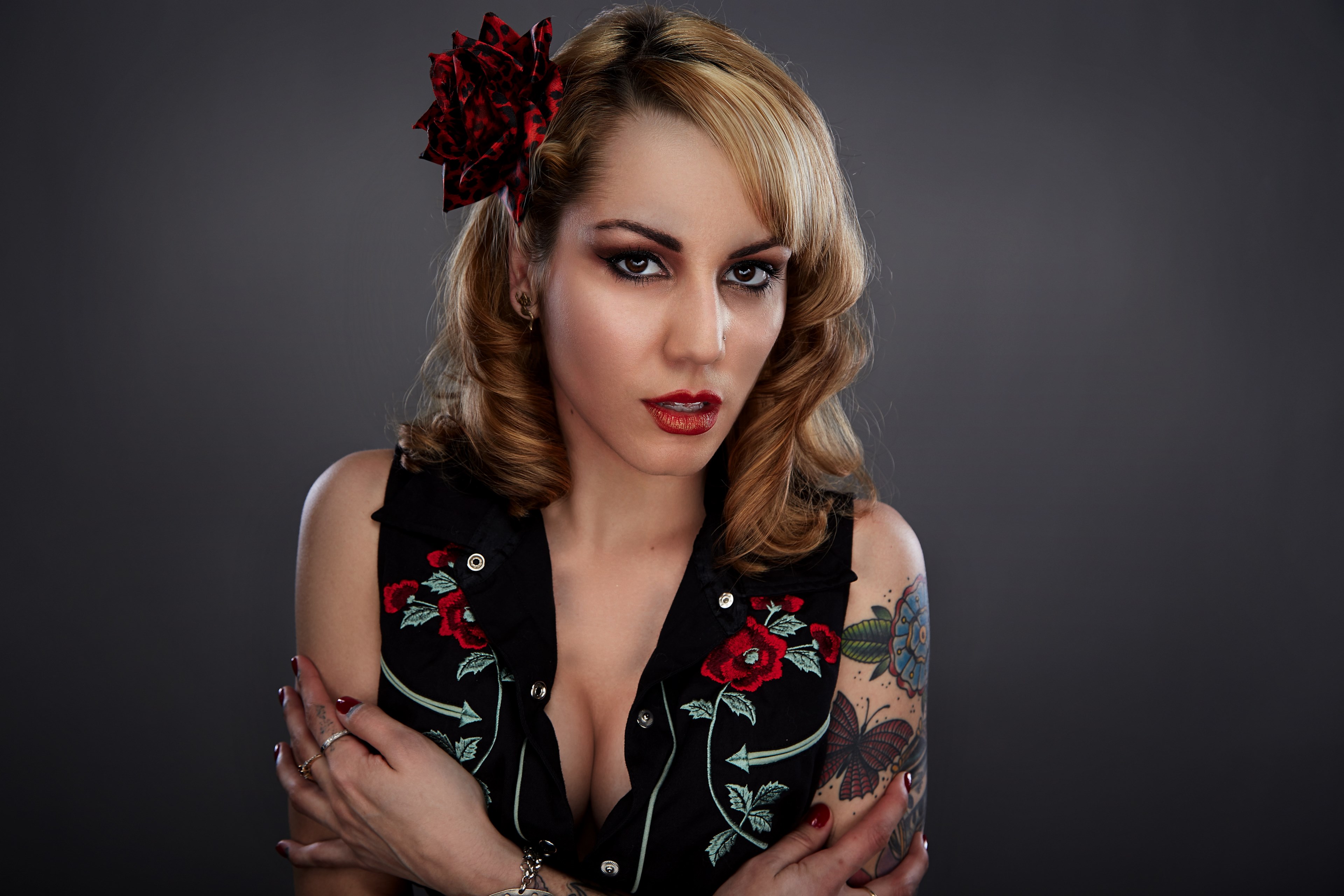woman portrait face model canon studio beauty 4k, HD Wallpaper