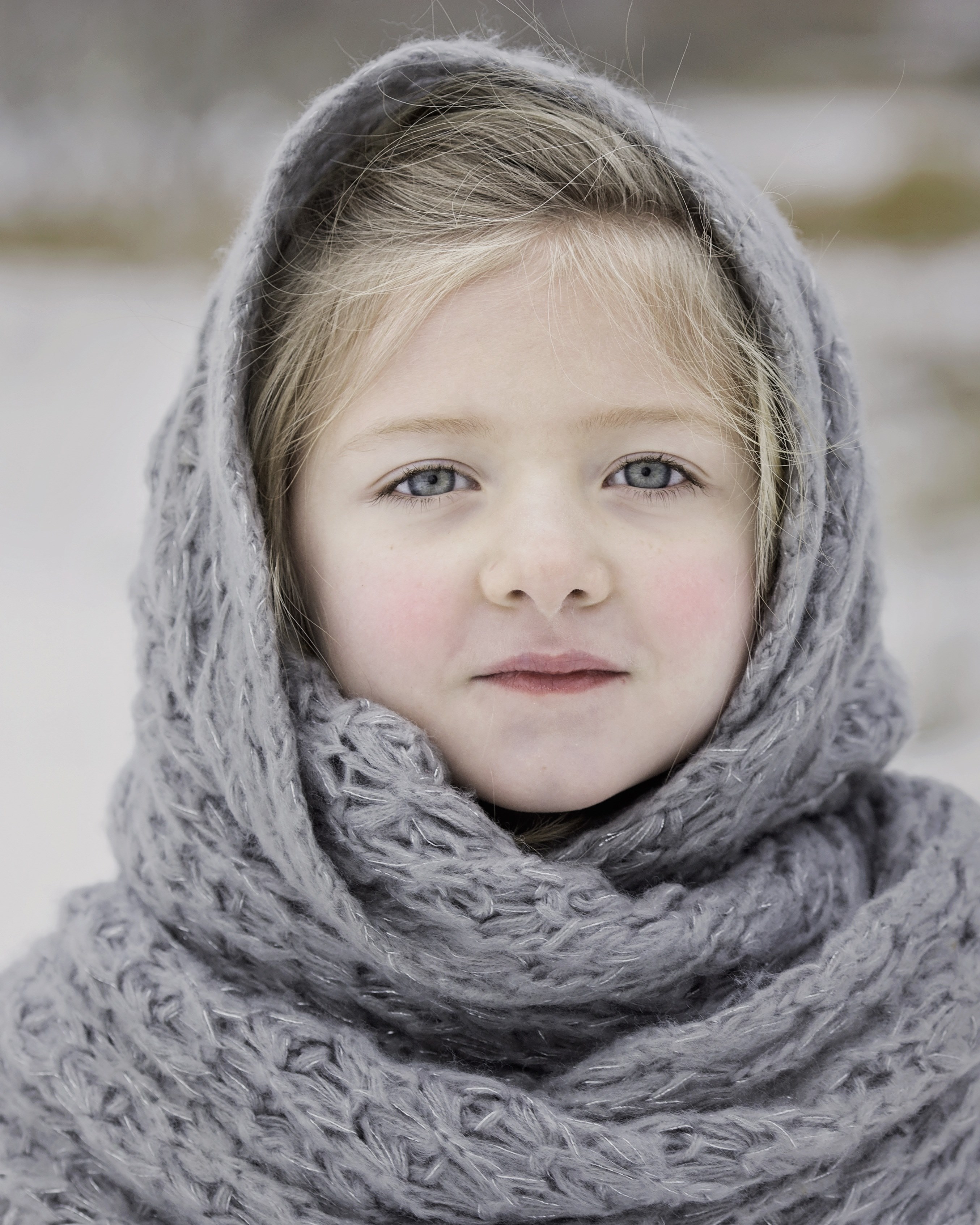 winter scarf cold season girl young cute 4k, Phone HD Wallpaper