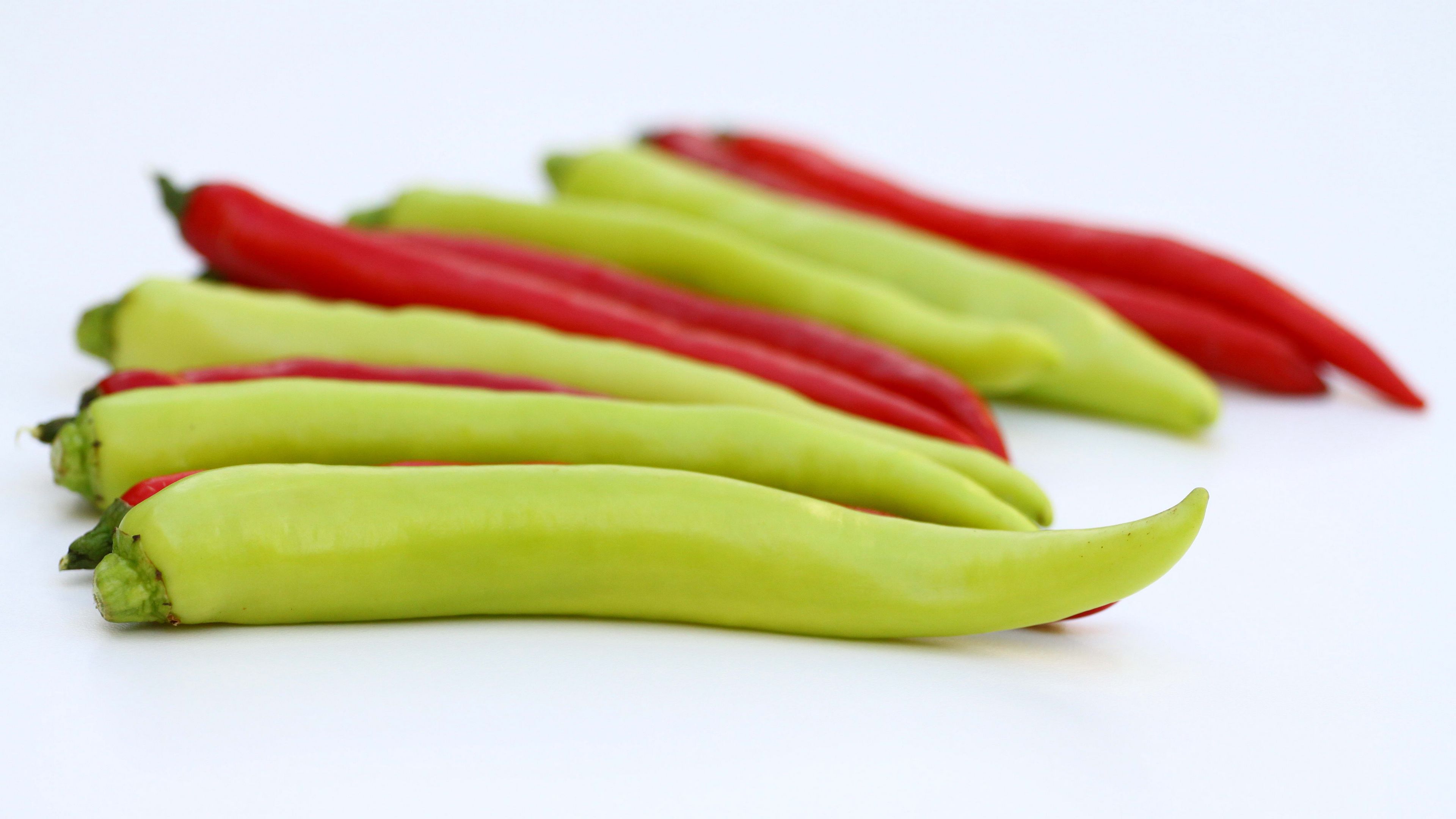 pepper, vegetables, white background, spices, 4k, HD Wallpaper
