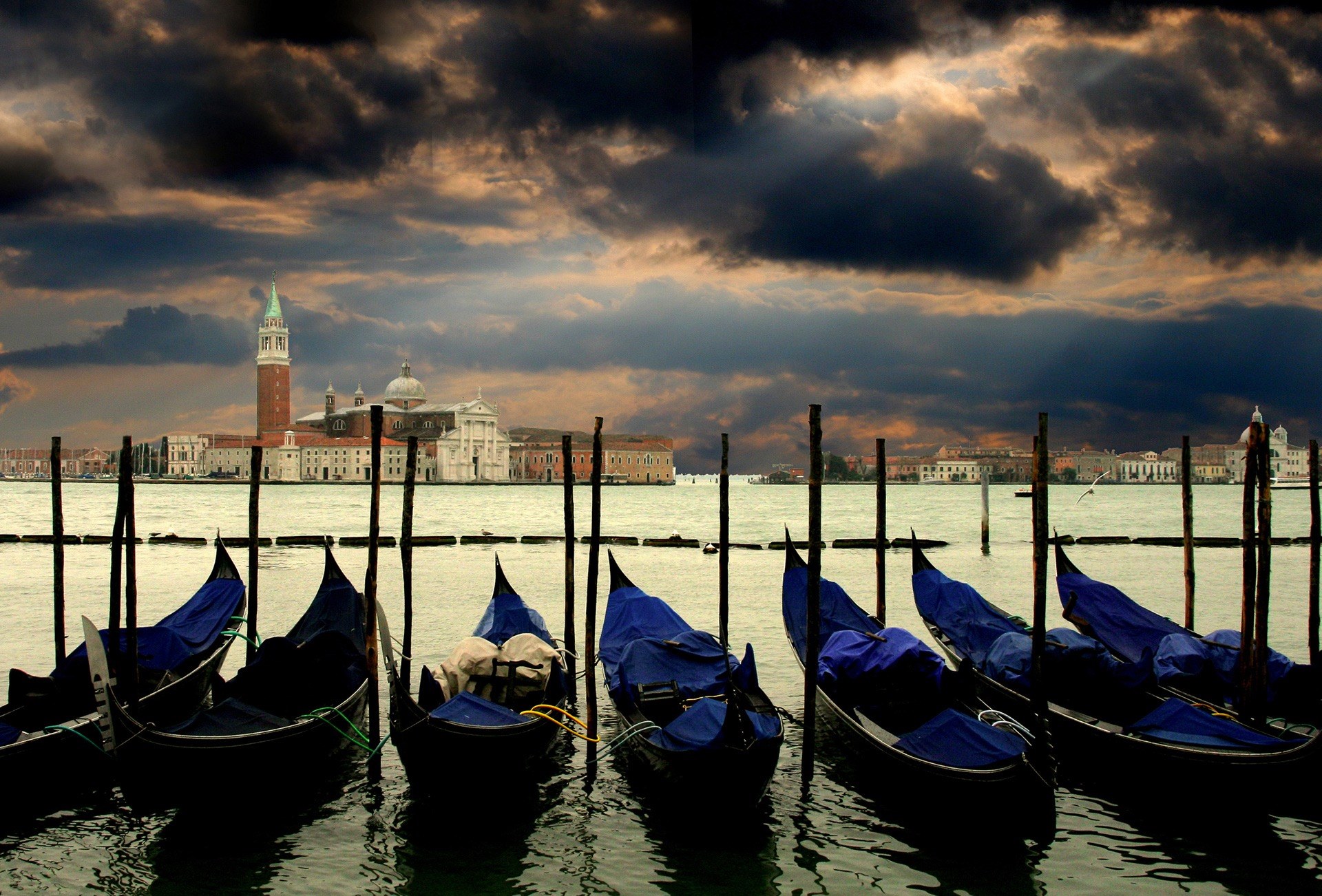 venice gondolas italy venezia canale grande 4k, HD Wallpaper